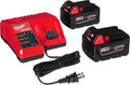 Milwaukee 48-59-1850 M18 RED LITHIUM XC 5.0 Ah Batteries (2) + 48-59-1812 M12 and M18 Multi Voltage Charger kit