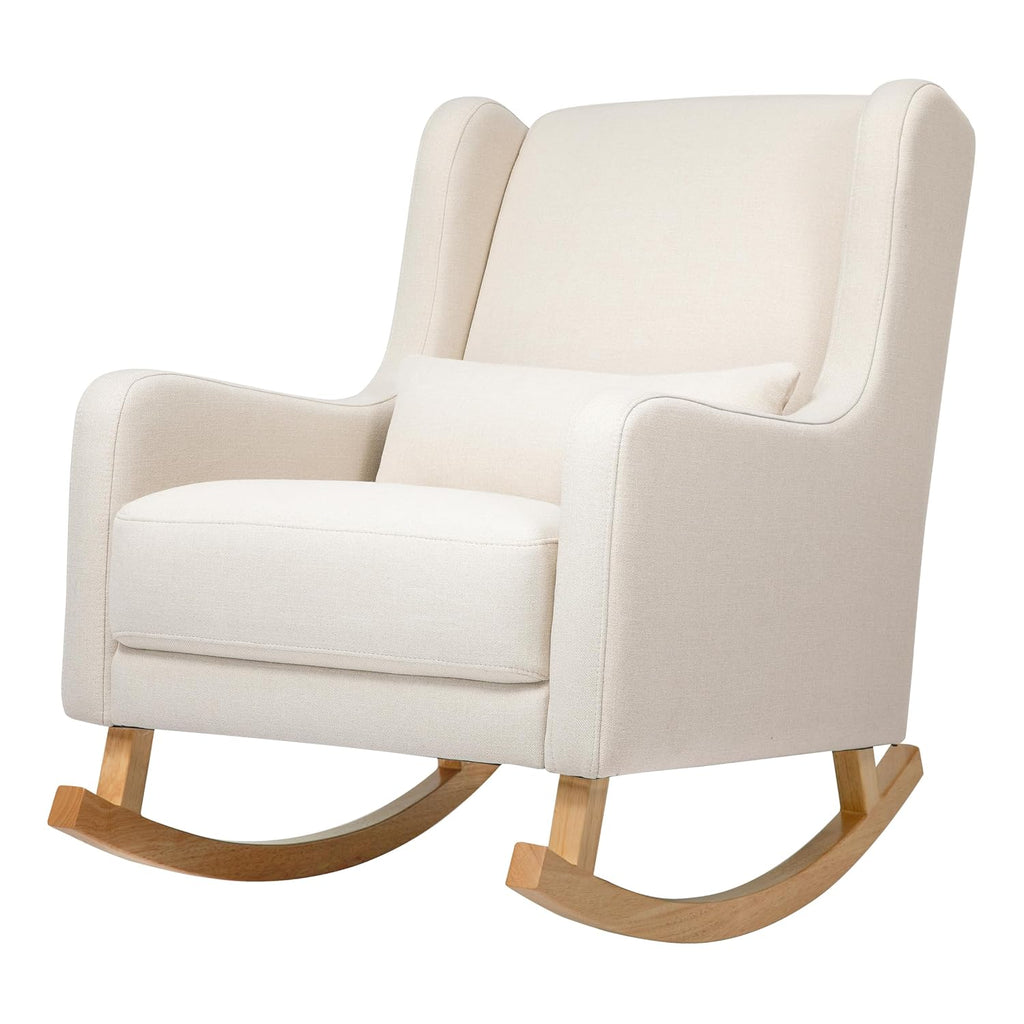 Babyletto Kai Rocker in Performance Natural Eco-Twill with Light Legs, Water Repellent & Stain Resistant, Greenguard Gold and CertiPUR-US Certified