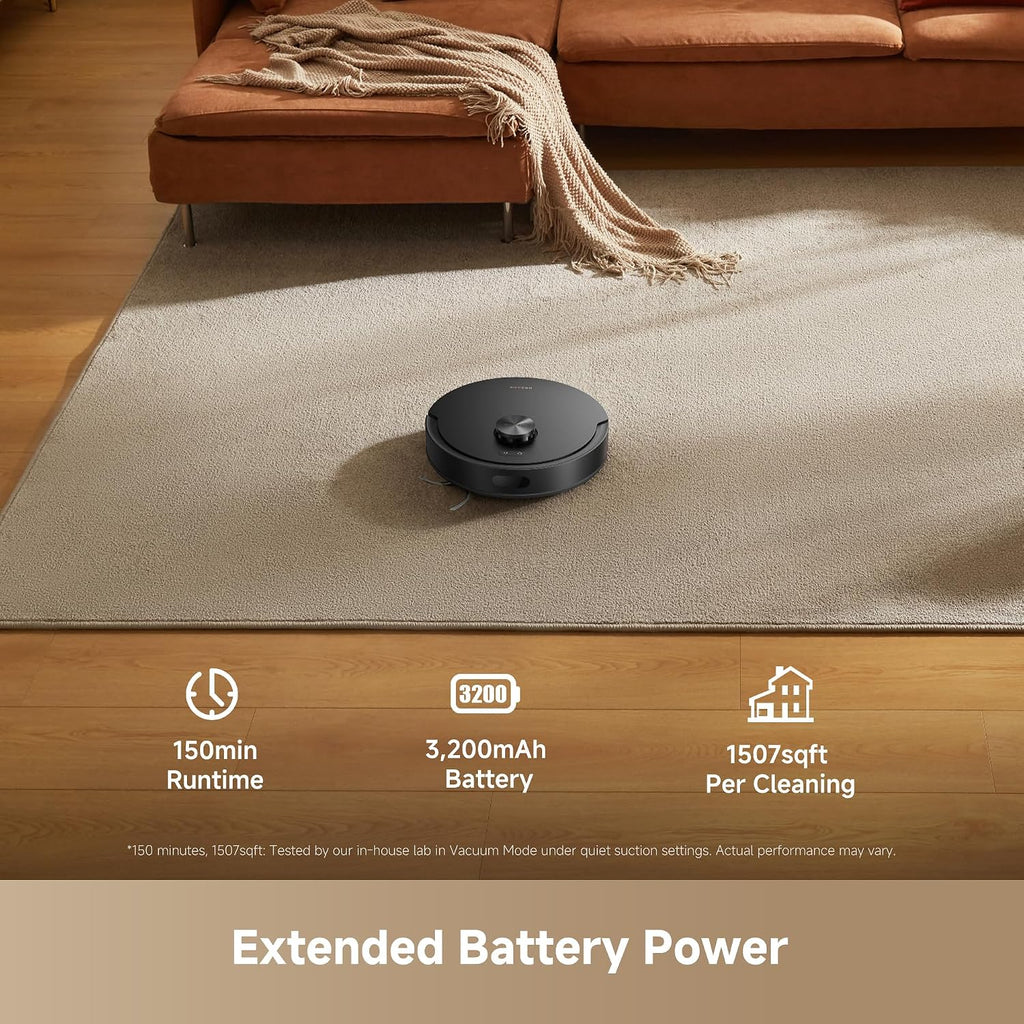 DREAME D20 Air Plus Robot Vaccum and Mop Combo with 20,000Pa Suction, Anti-Tangling Tech, Auto-Emptying Dock, Deep Carpet Cleaning and Smart Navigation Black