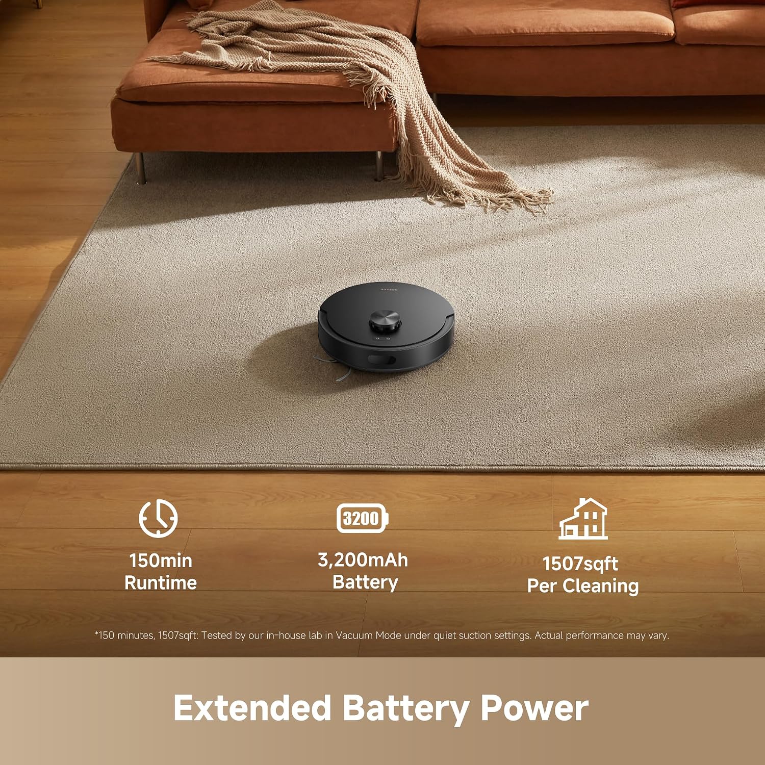 DREAME D20 Air Plus Robot Vaccum and Mop Combo with 20,000Pa Suction, Anti-Tangling Tech, Auto-Emptying Dock, Deep Carpet Cleaning and Smart Navigation Black