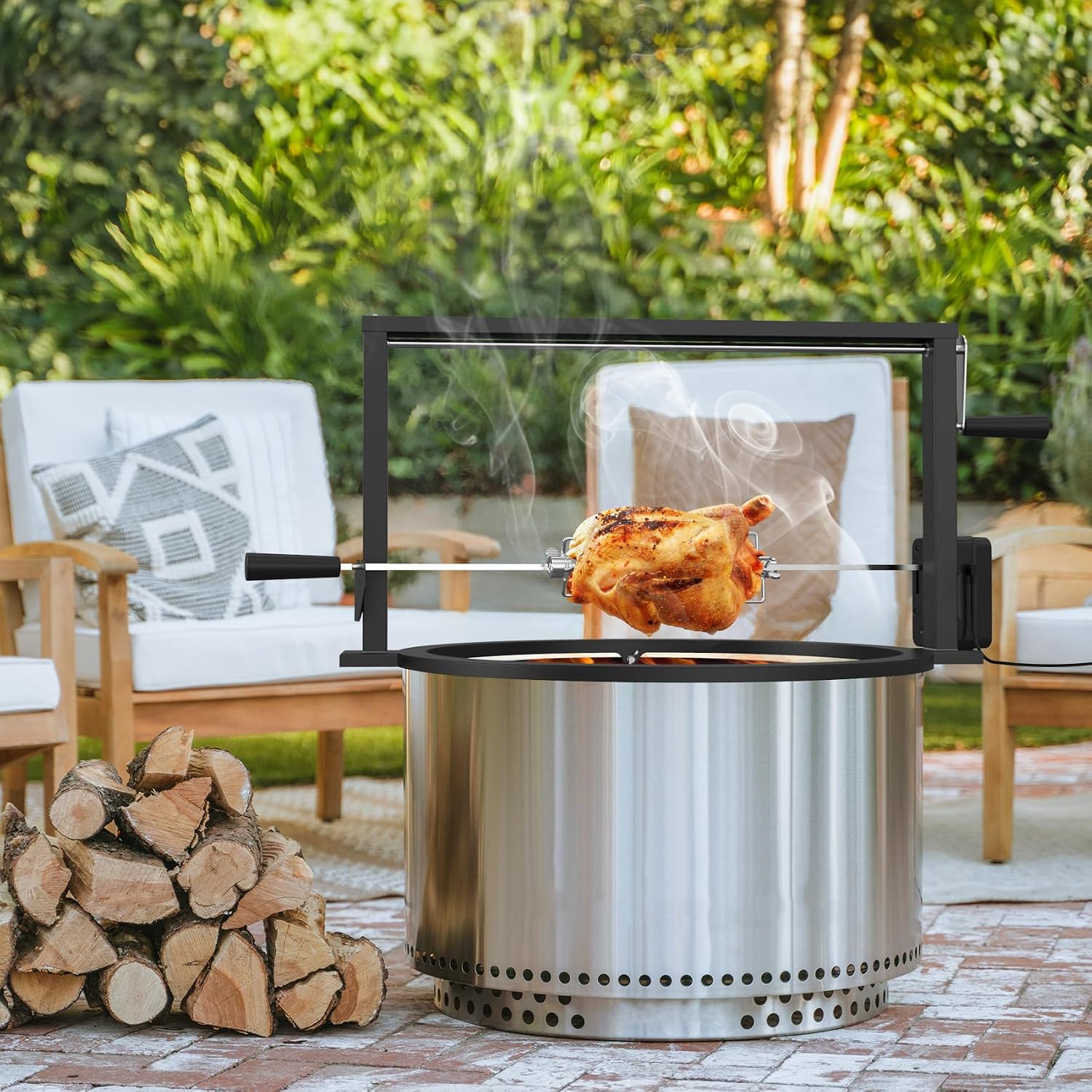 Onlyfire Santa-Maria Style Rotisserie Rotating System for Solo Stove Yukon 27' Smokeless Fire Pit