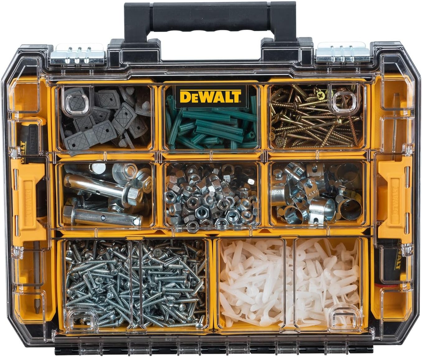 DEWALT TSTAK Tool Organizer,Small Parts and Screw Organizer Tool Box with Removable Compartments,(DWST17805),(Pack of 4)
