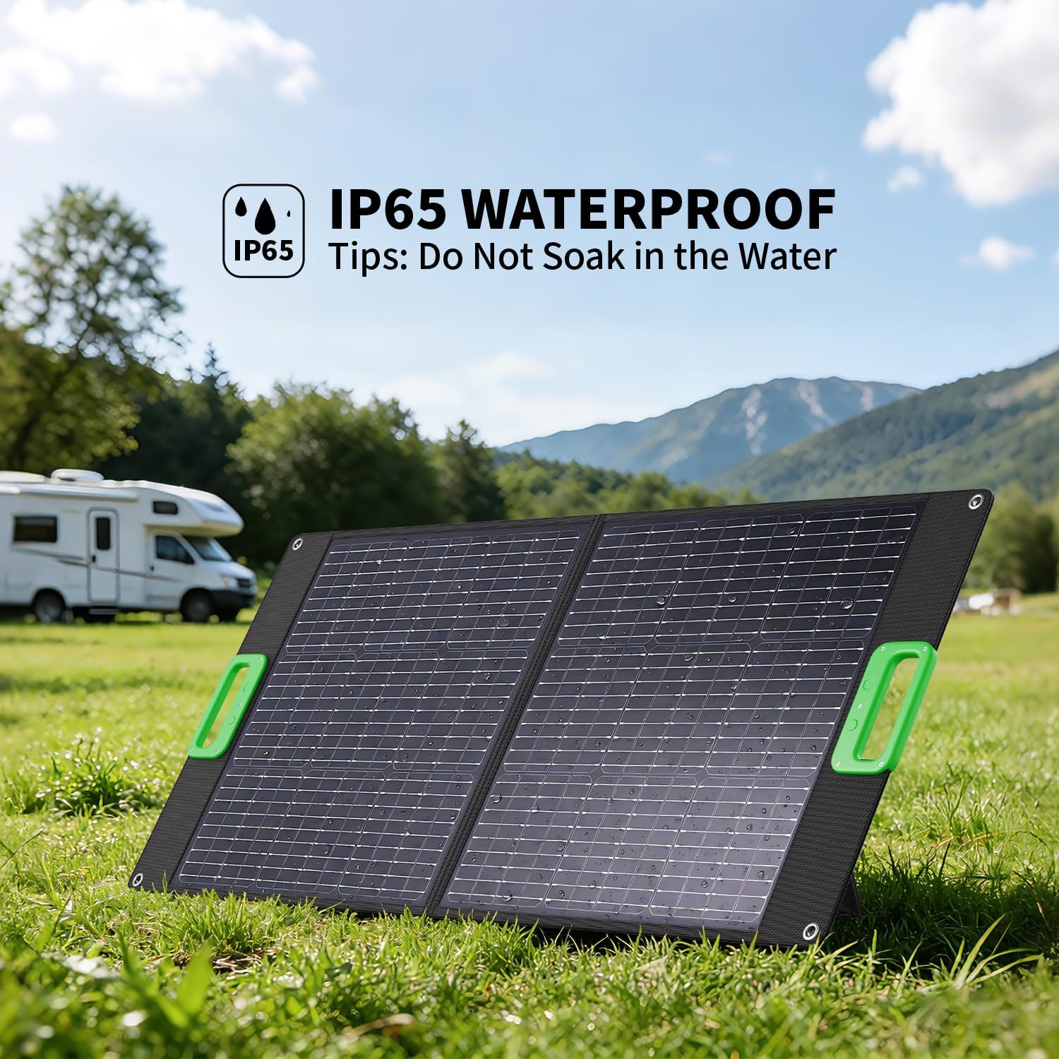 300W Portable Power Station with 100W Foldable Solar Panel, 288Wh Solar Generator AC Outlet, MC-4 Solar Battery Charger, 60W USB-C PD Fast Charging for Outdoor Camping, Home Emergency, RV Travel, Van