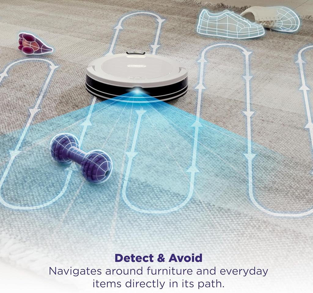 Shark Navigator Robot Vacuum with SmartPath Navigation and Self-Cleaning Brushroll, Powerful Suction, for Carpets & Hard Floors, White, AV2120