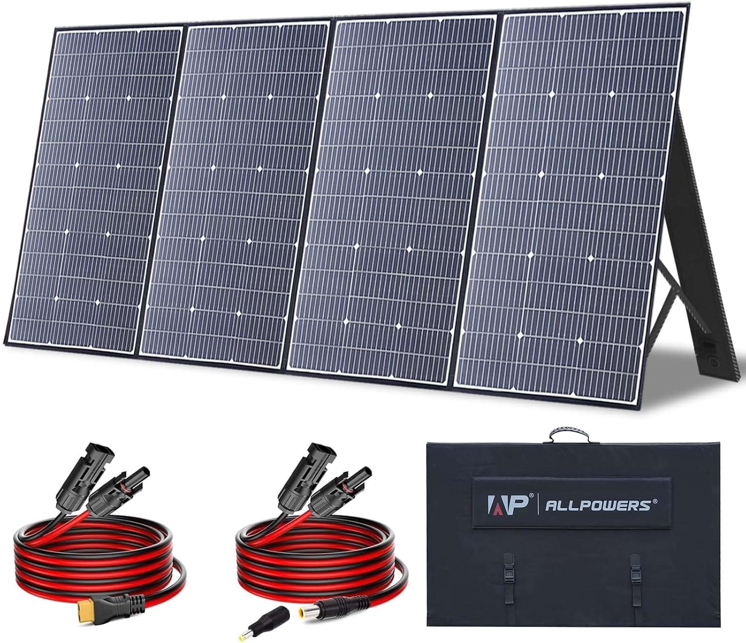 ALLPOWERS SP037 400 watt Solar Panel Foldable Portable Solar Charger with 25% High Efficiency Monocrystalline Cells, 400w Solar Panel IP67 Waterproof for RV Camping Motorhome Off-Grid Power Backup