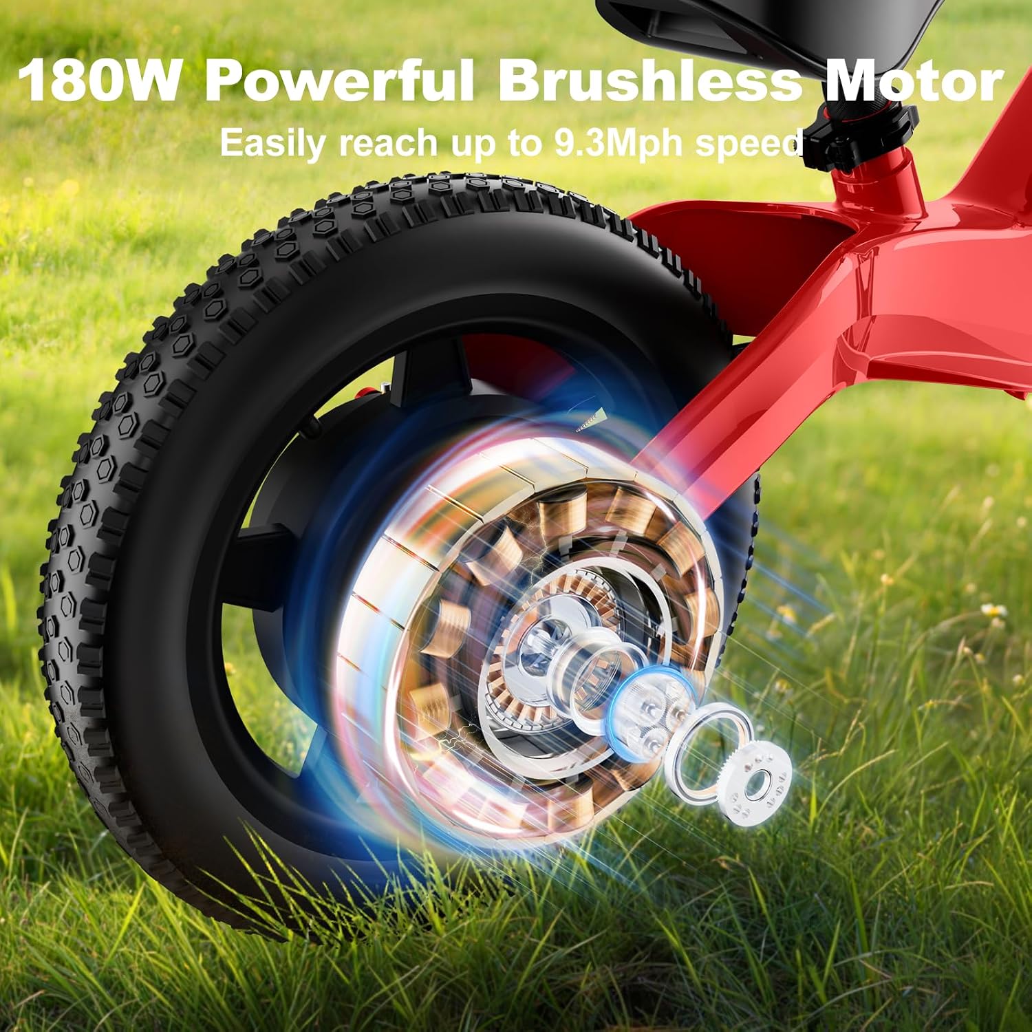 YunTopKids Electric Balance Bike for Kids Ages 3-5, 12 Inch Tires,Safe Start,3 Speeds up to 9.3 MPH,LCD,180W 24V Kids Electric Bike with Adjustable Seat,Fast Charger,LED Light