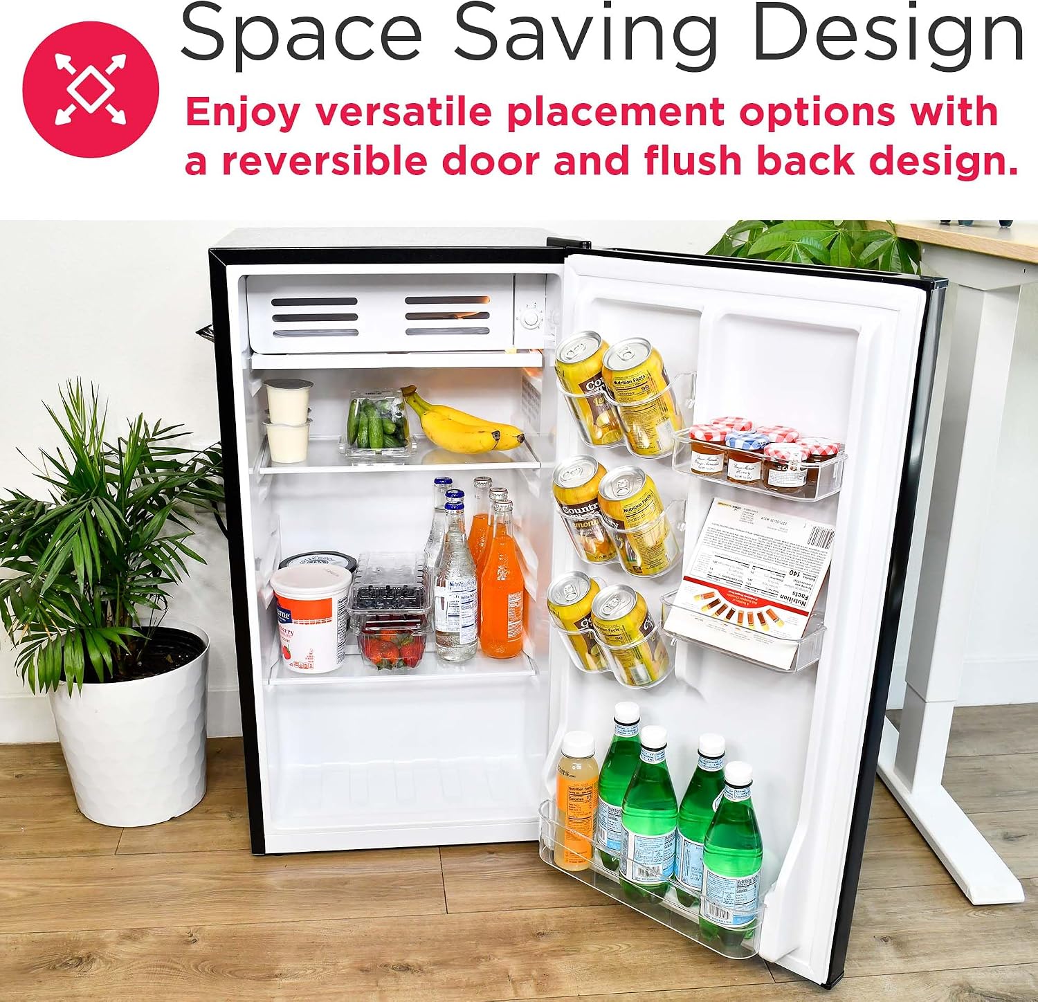FRIGIDAIRE EFR376-BLACK 3.1 Cu Ft Black Retro Bar Fridge with Side Bottle Opener