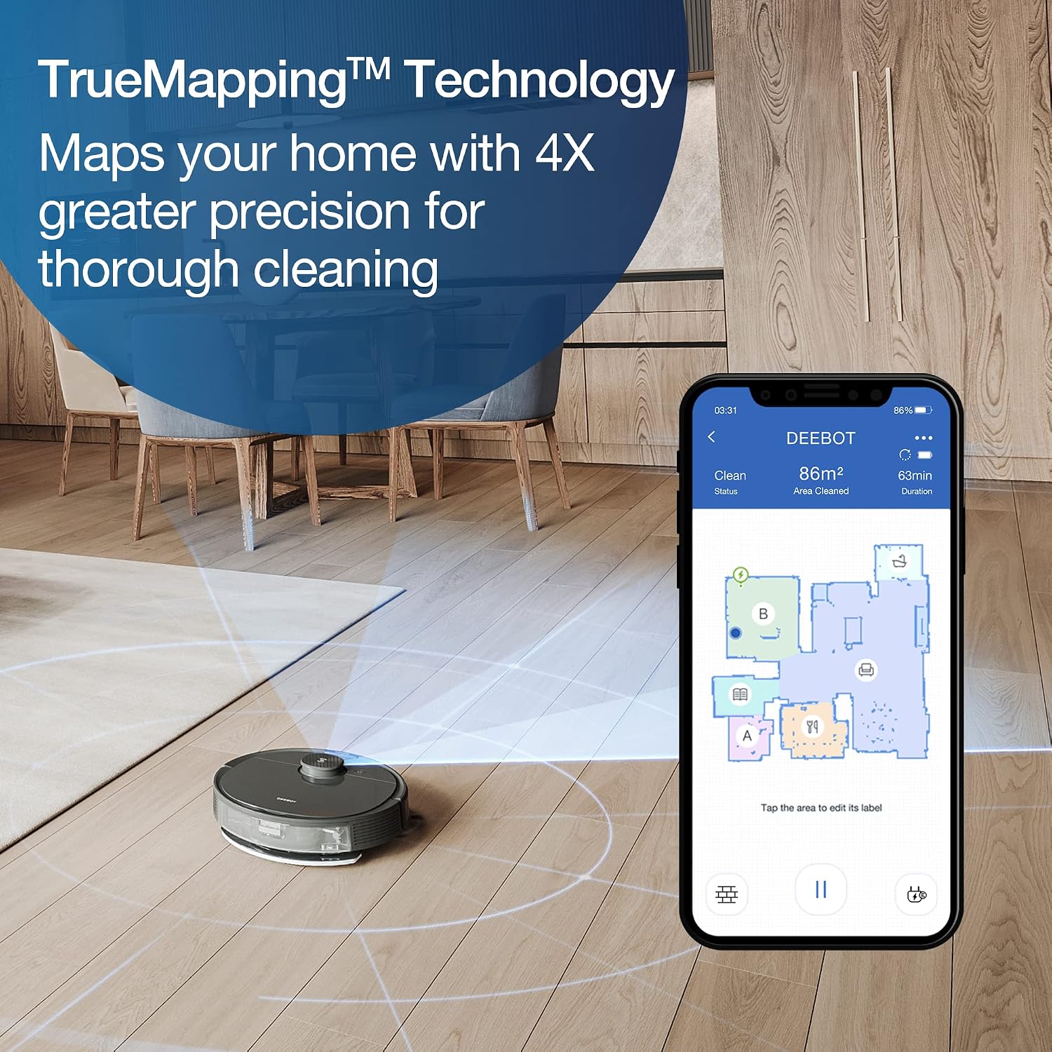 ECOVACS Deebot N8 Pro+ Robot Vacuum and Mop Cleaner, with Self Empty Station, 2600Pa Suction, Laser Based LiDAR Navigation, Carpet Detection, Multi Floor Mapping, Personalized Cleaning