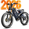 2026 eAhora Romeo Pro 3 Electric Bike for Adult, Peak 5600W Dual Motor, 50mph, 60V 80Ah Battery, 250 Miles Long Range, 26'*4.0 Fat Tire, Air Suspension, App, Commute, Delivery, All-terrian