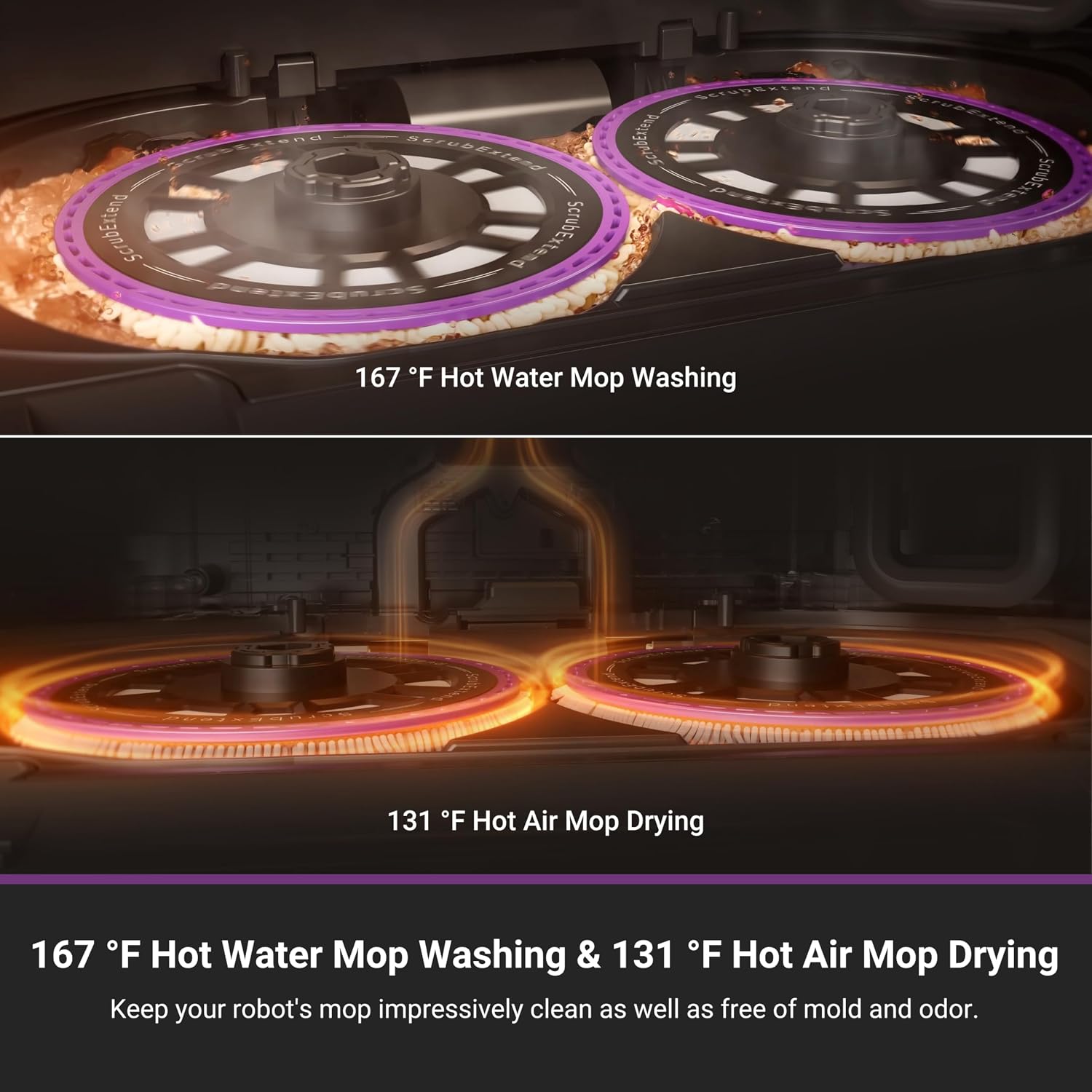 Eureka J15 Ultra Self Emptying Robot Vacuum, 19,000 Pa Suction, Flex-Arm Mop Design, 167℉ Hot Water Washing & 131°F Air Drying, AI Obstacle Avoidance, Black
