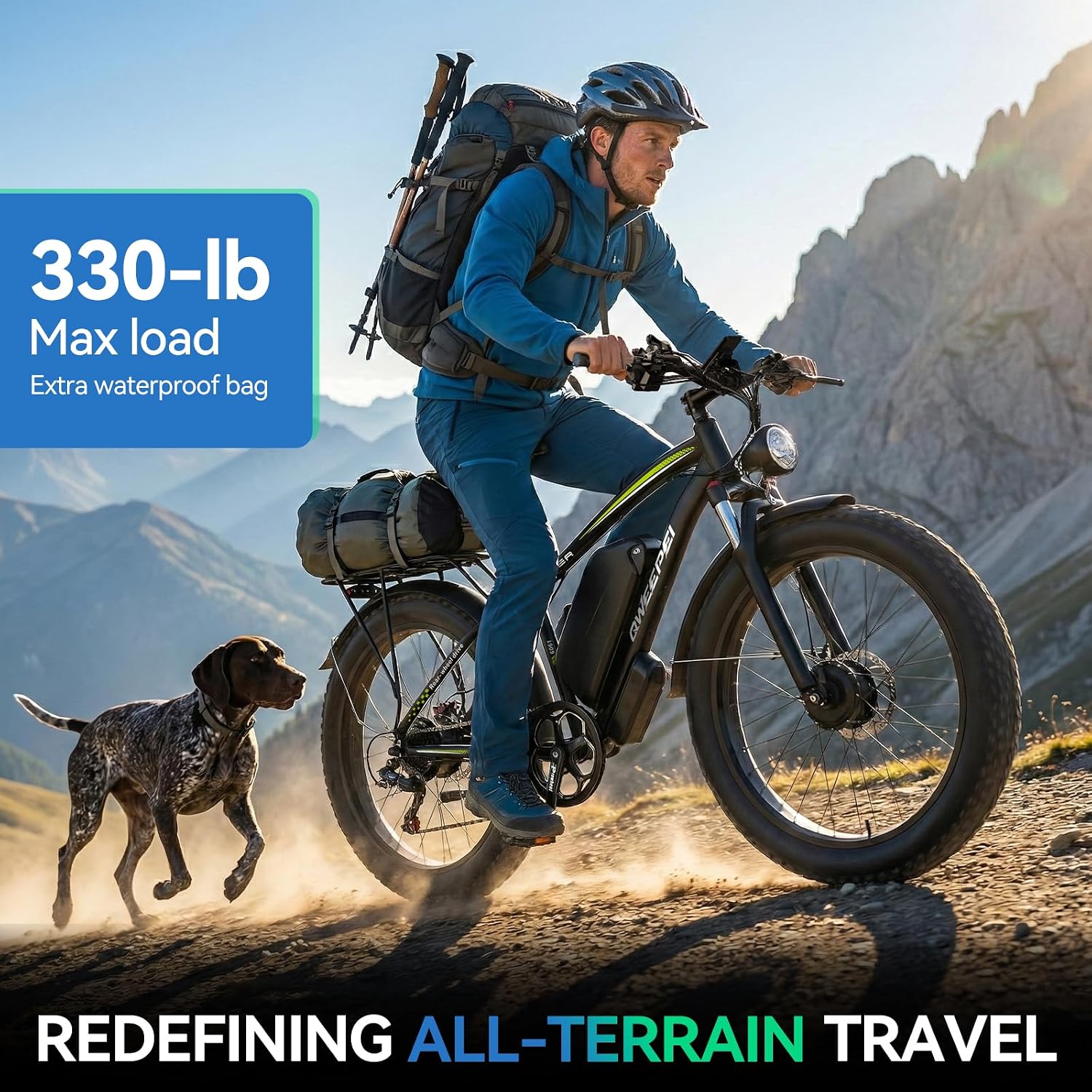 47MPH Ebike for Adults | 9000W Peak Dual Motor Ebike |58V Max-Output 36AH Battery | 24' Fat Tire Bike | 7 Speed LCD Display | Front Suspension | Travel | Off Road