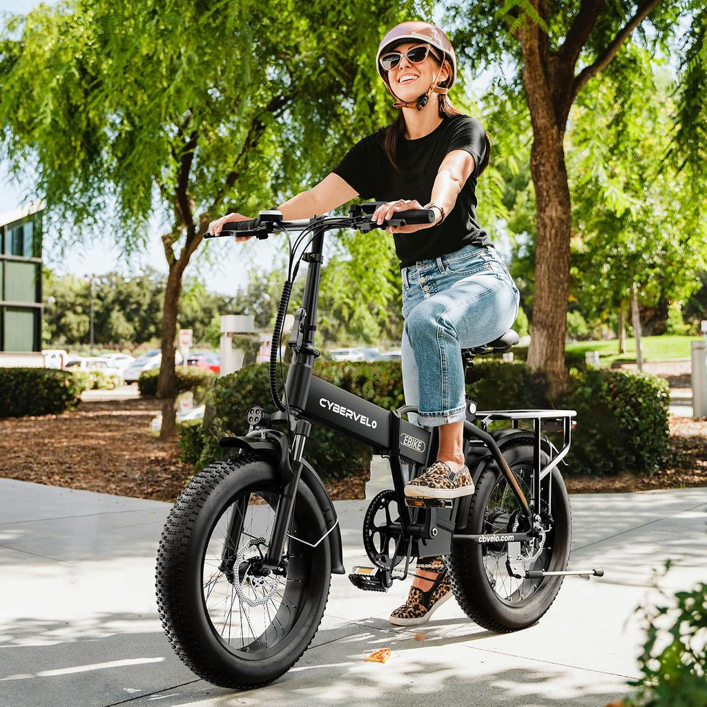 YorkE 1000W Folding Electric Bike, 48V 20AH Large Removable Battery E Bike, 30+MPH, 80 Miles Max Range, 20' Fat Tire Electric Bike for Adults, Adult Electric Bicycles for Commute, 7-Speed