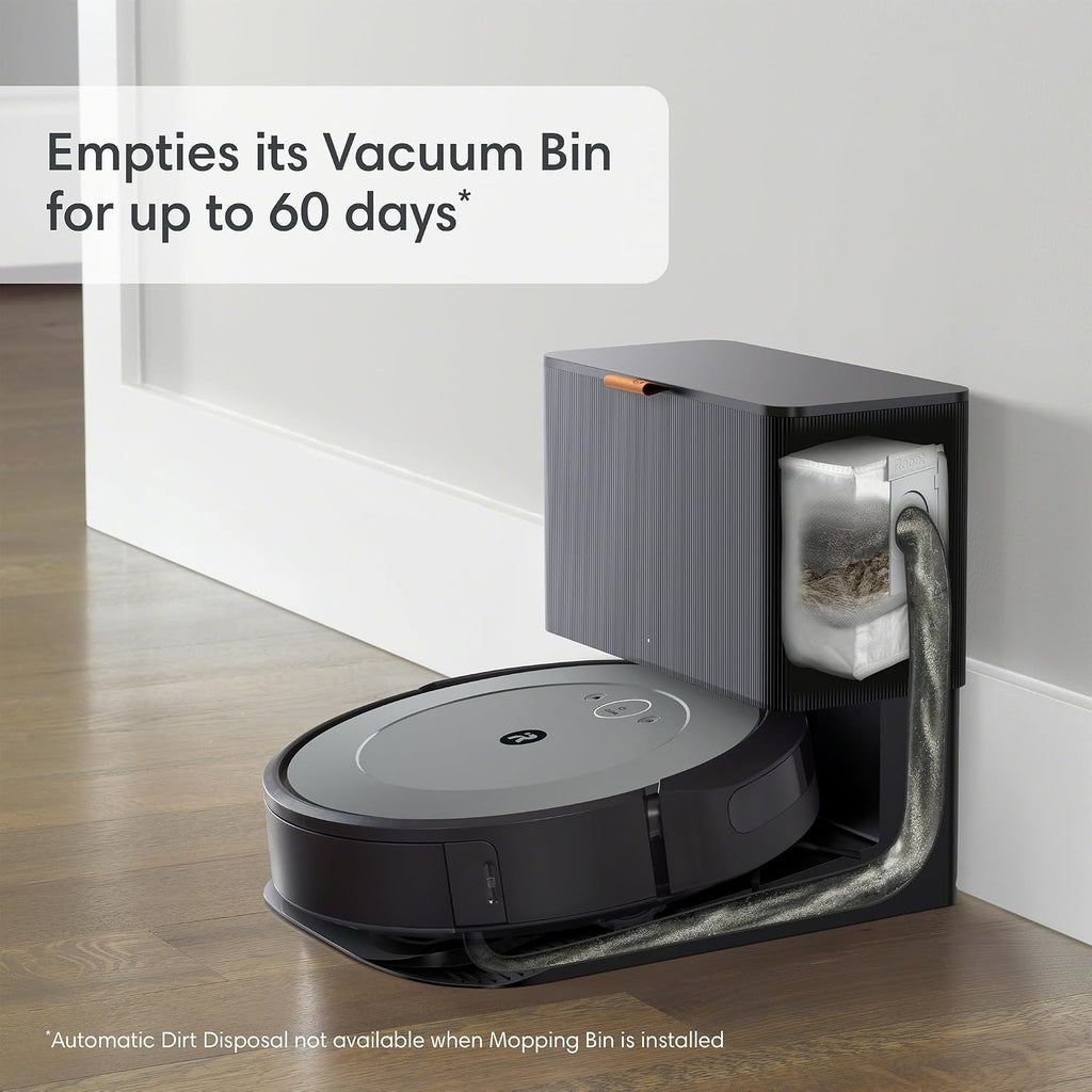 iRobot Roomba Combo i3+ (3574) Robot Vacuum & Mop – Self-Empty for Up to 60 Days, Clean by Room with Smart Mapping, Dual Multi-Surface Brushes for a Thorough Clean, Ideal for Homes with Pets