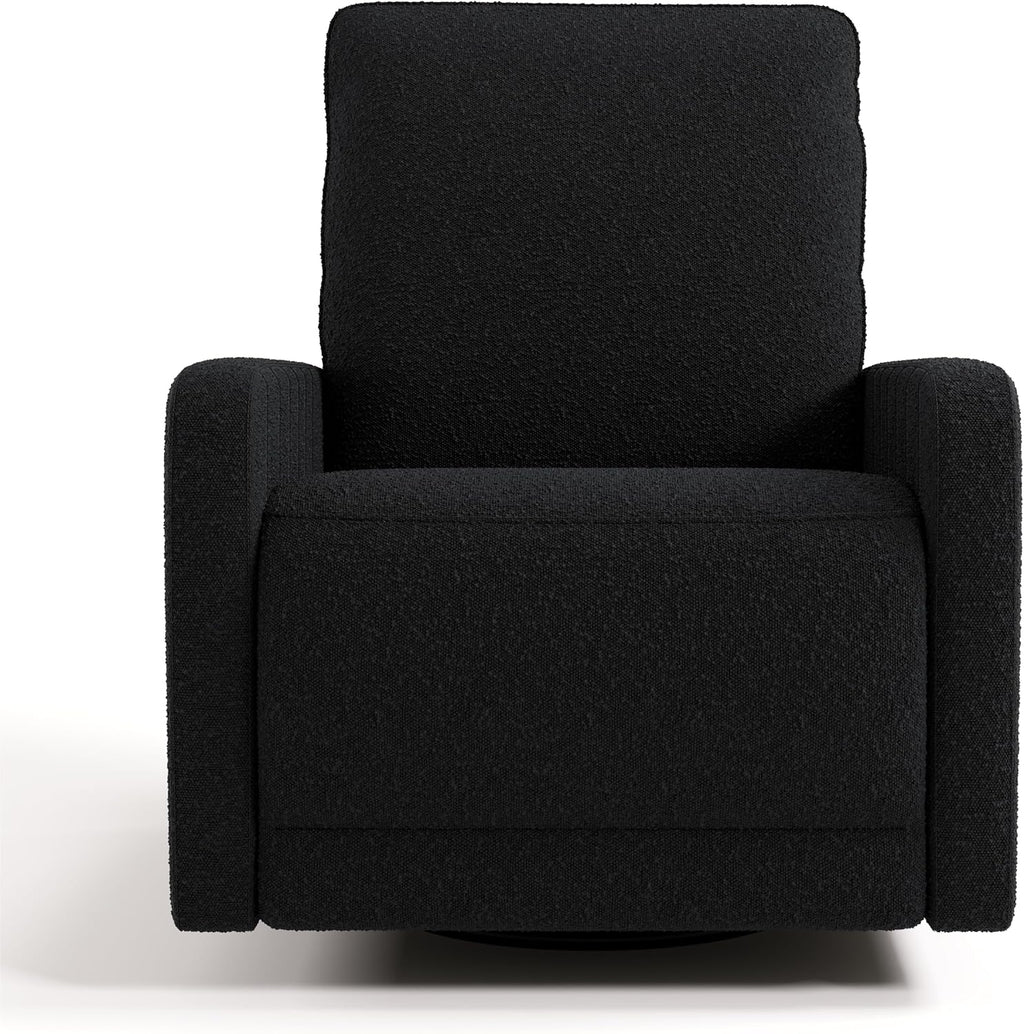 Storkcraft Kyoto Deluxe Extra-Wide Power Recliner Swivel Glider – Premium Electronic Nursery Wide Glider Rocking Chair, Oeko-TEX 100 Certified, Includes Dual-USB Charging Port (Black Boucle)