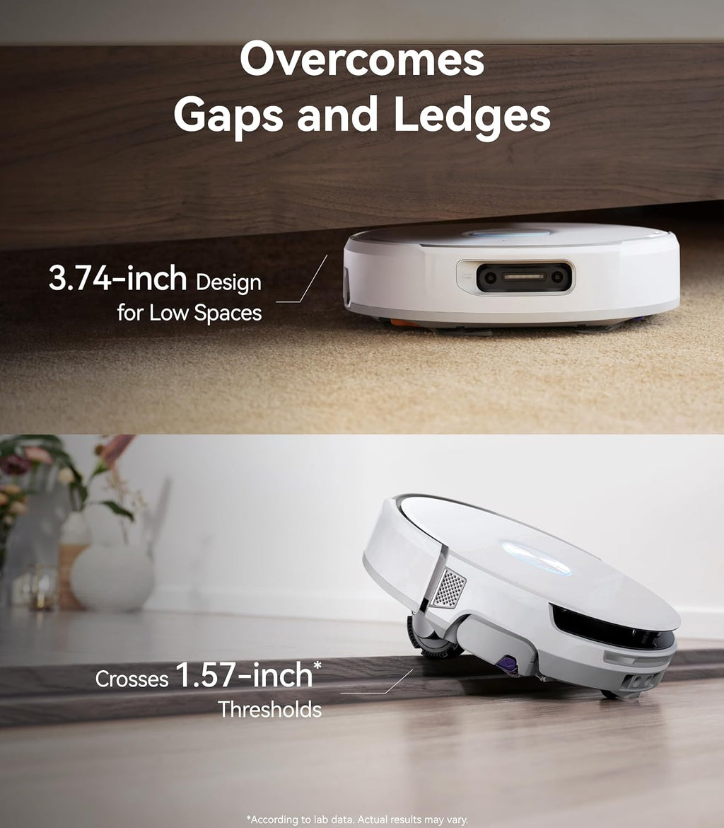 NARWAL Flow Robot Vacuum and Mop Combo, FlowWash Real-Time Self-Cleaning Track Mop, 22,000 Pa Suction, Dual-Camera AI Obstacle Avoidance, Carpet & Edge Cleaning, Self-Emptying Robot Vacuum,White