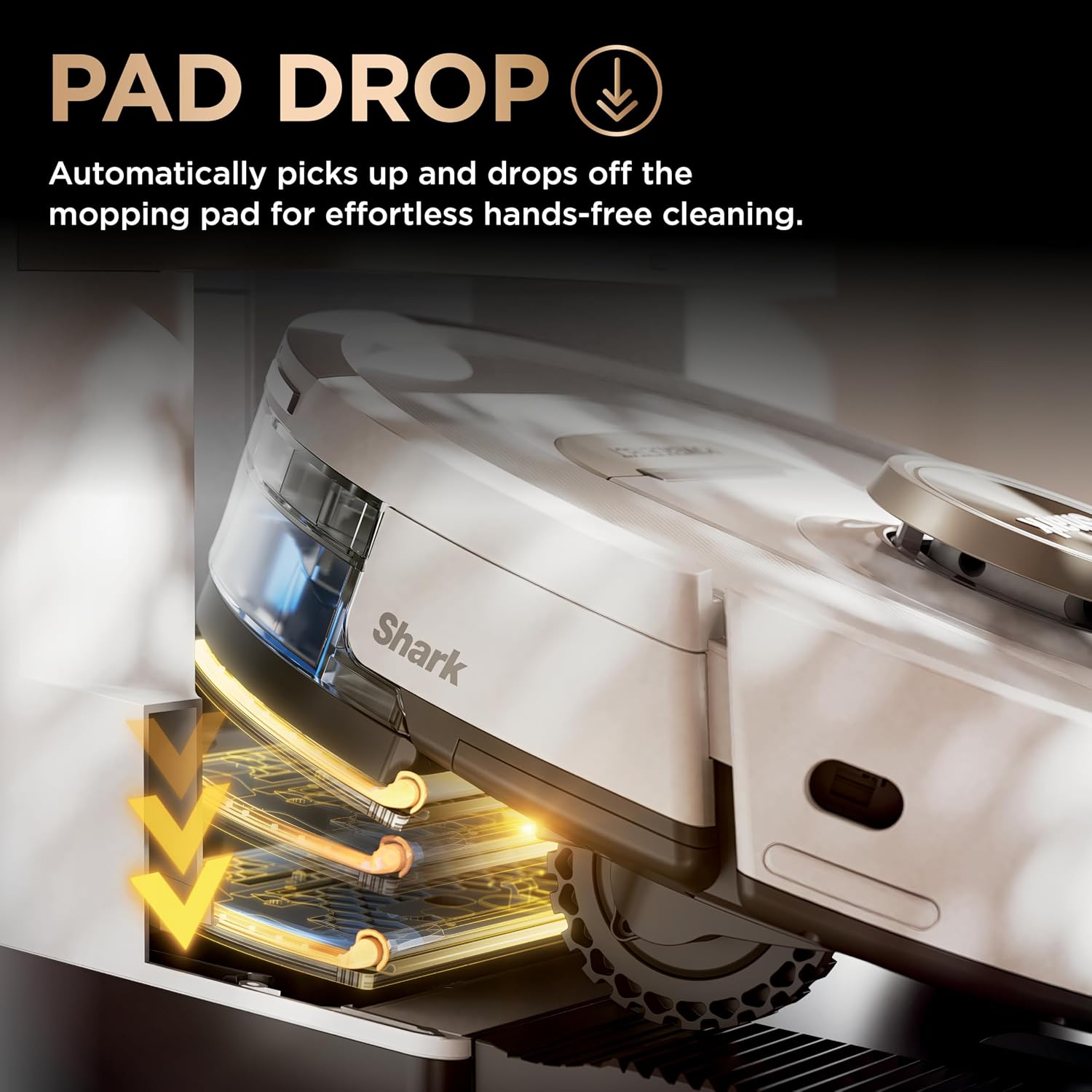 Shark Robot Vacuum & Mop Combo, PowerDetect NeverTouch Pro, Self-Emptying, Self-Refill with Self-Clean Pad Wash & Dry, 60-Day Debris Capacity, 30-Day Refill Tank, 5 Technologies, White, AV2810ZEWH