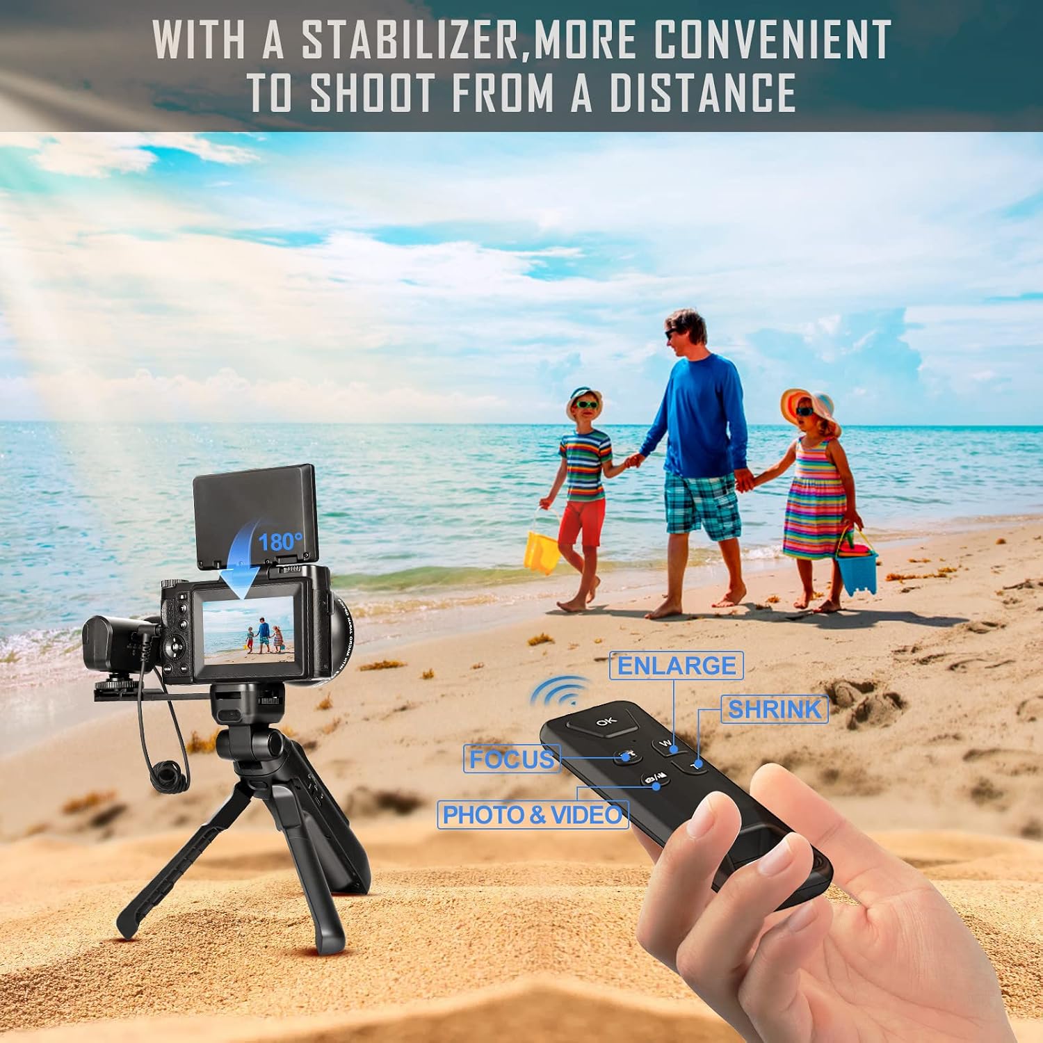 G-Anica 4k Digital Cameras for Photography, 48MP Video/Vlogging Camera for YouTube, Vlogger Kit, Content Creator Kit-Microphone & Remote Control Tripod Grip, Travel Camera with Wide-Angle & Macro len