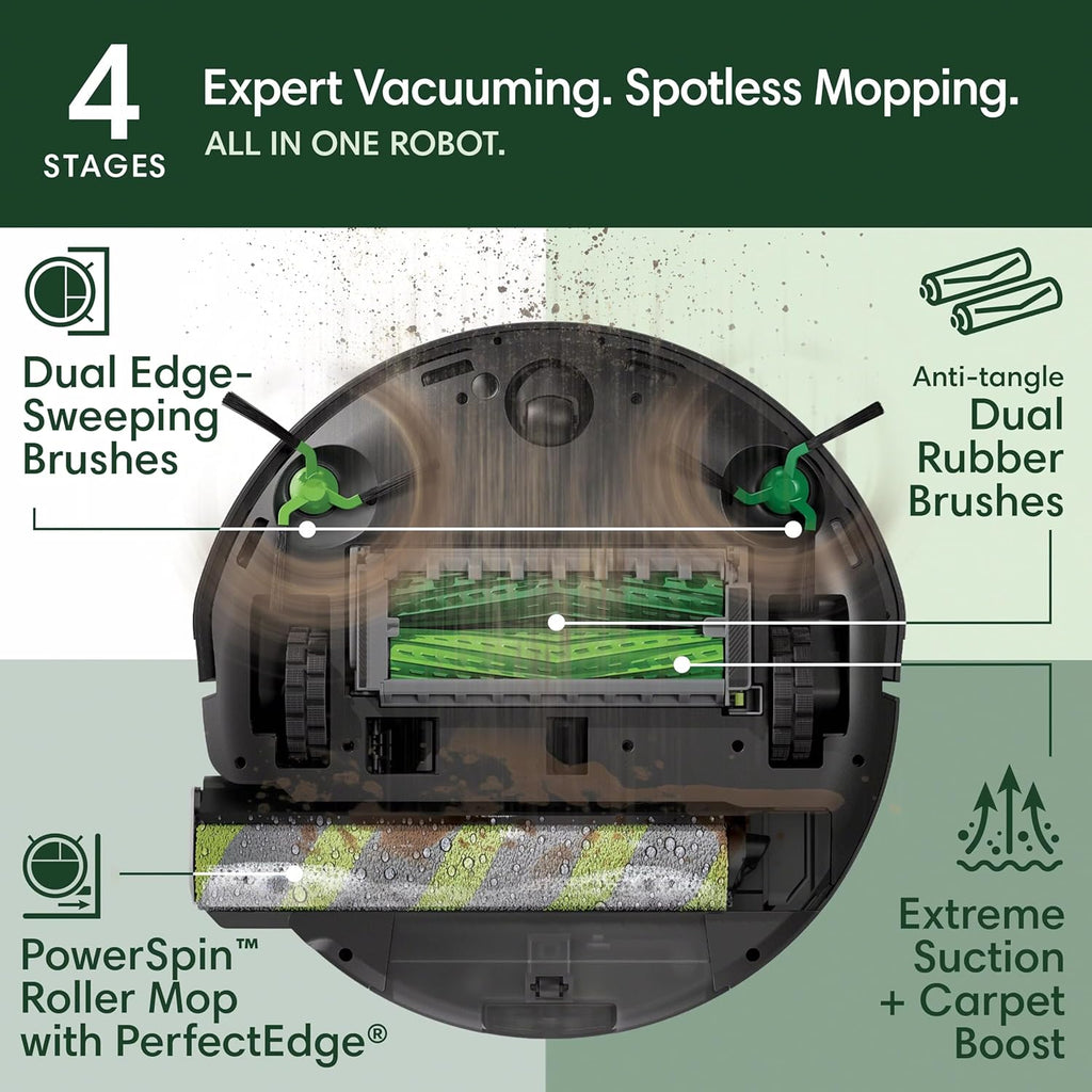 iRobot Roomba Max 705 Combo Robot Vacuum & Mop + AutoWash Dock – Extending Cleaning Roller Mop, Retractable Cover, Dual Brushes, Self-Empties, Heat-Washes & Dries, Avoids Obstacles, LiDAR