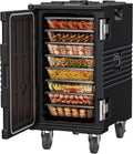 CAMMOO 127QT Non-Electrical Catering Food Warmers with Casters, 304 Stainless Steel Latch & Door Shaft, Insulated Food Carrier for 8 Full-Size Pans(NOT Included), Food Warmer Hot Boxes for Catering