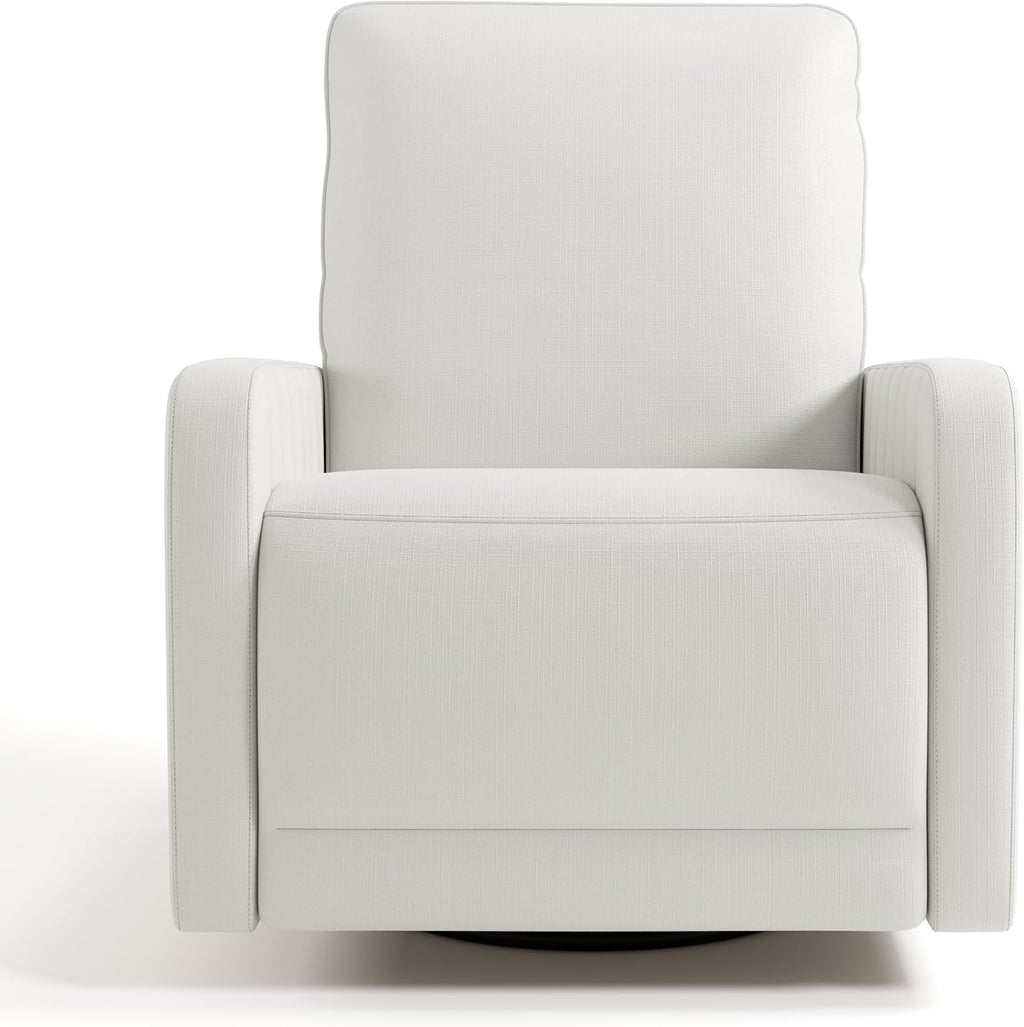 Storkcraft Kyoto Deluxe Extra-Wide Power Recliner Swivel Glider – Premium Electronic Nursery Wide Glider Rocking Chair, Oeko-TEX 100 Certified, Includes Dual-USB Charging Port (Ivory Basketweave)