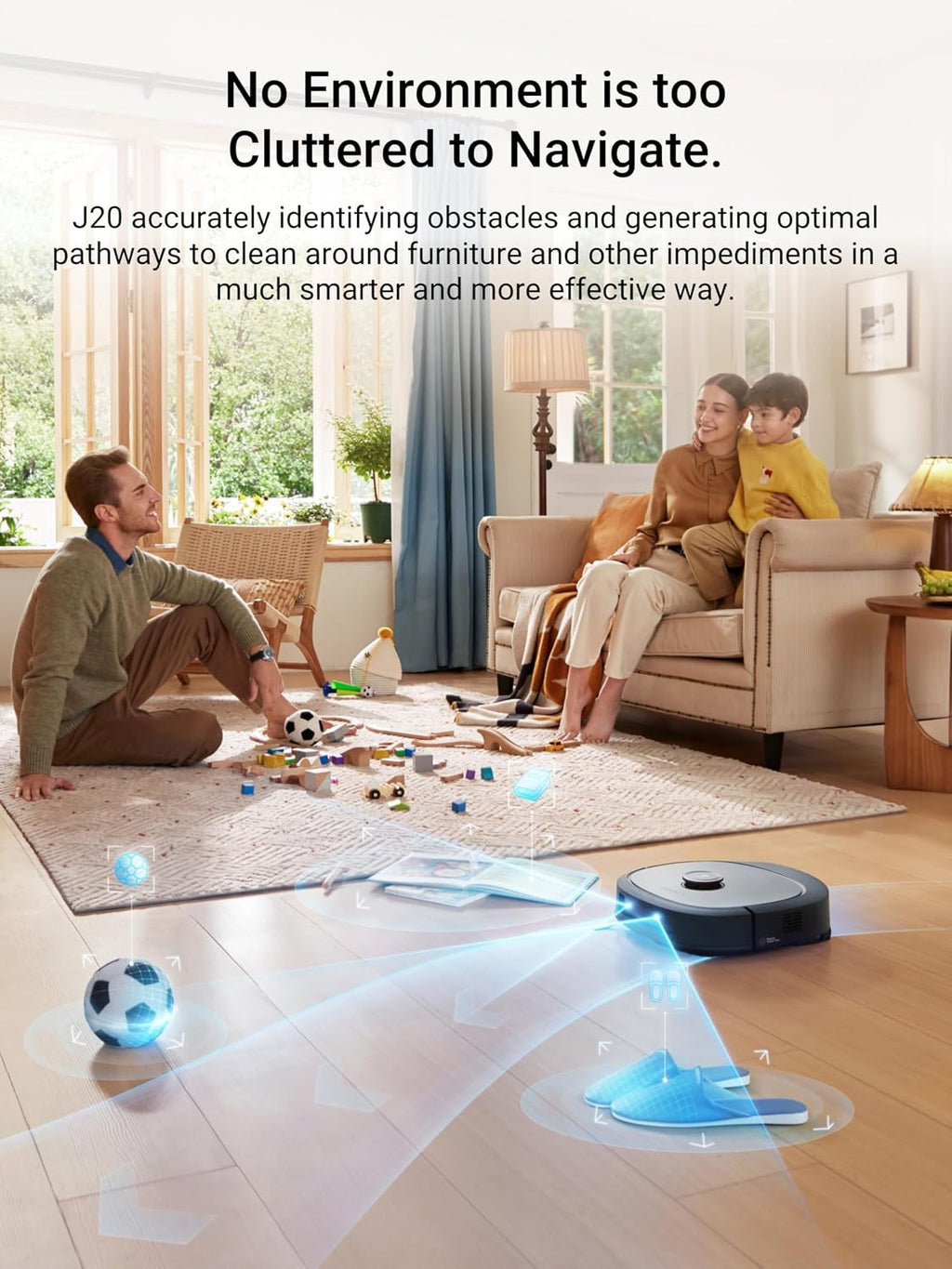 Eureka J20 Robot Vacuum Self Emptying, 8000Pa Suction, Auto Mop Washing & Hot Air Drying,3D Obstacle Avoidance, Cycling Belt-Mop Design