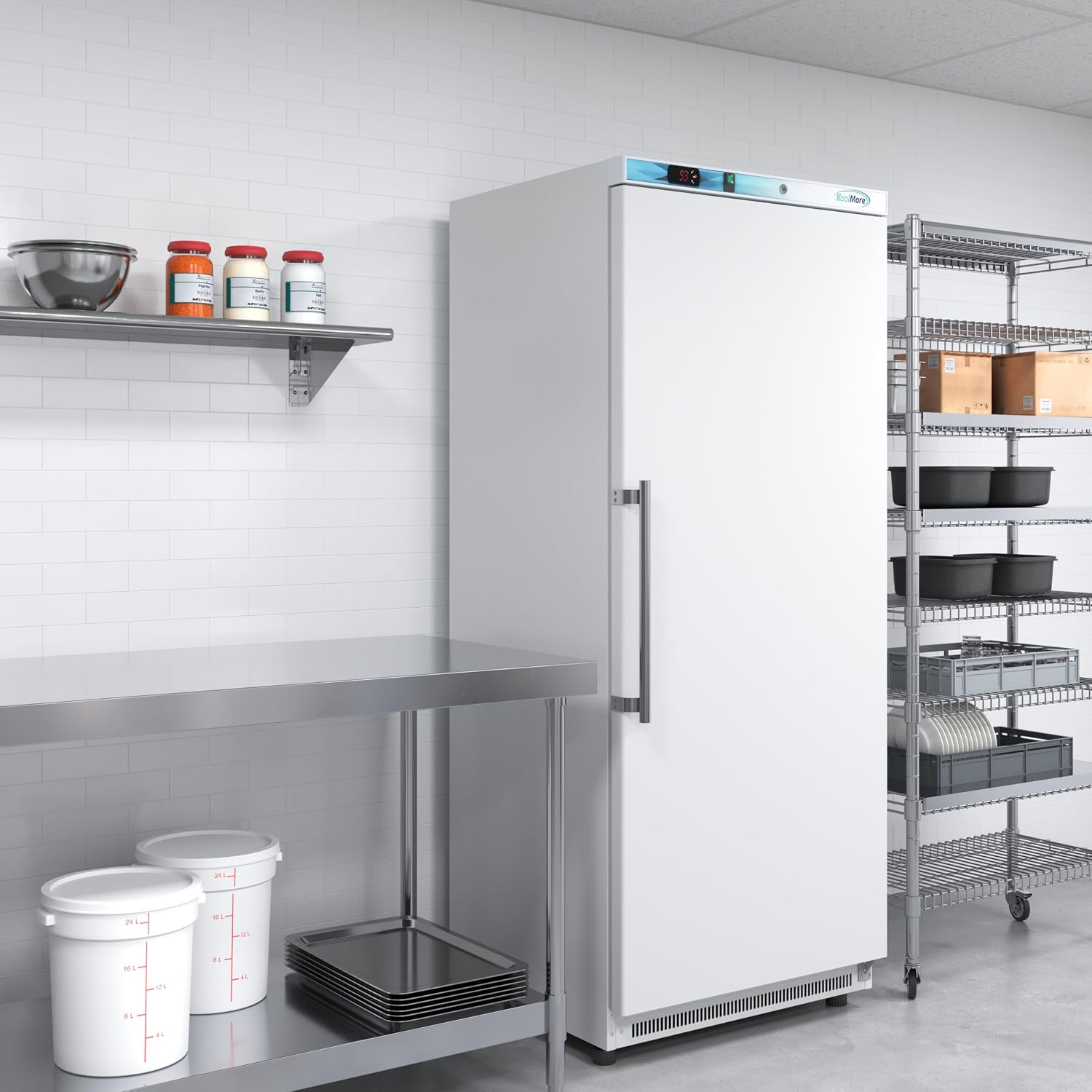 KoolMore 20 Cu. Ft. Commercial Reach-in Refrigerator in White with Manual Defrost (KM-RMD20WH)