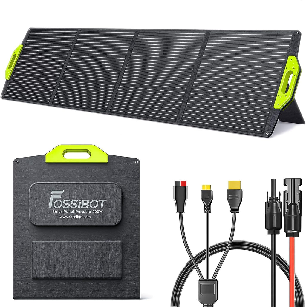 FOSSiBOT SP200 Foldable 200 Watt Solar Panel, 23.4% High Efficiency Foldable Solar Panel with Adjustable Kickstands, for Home RV, Camping