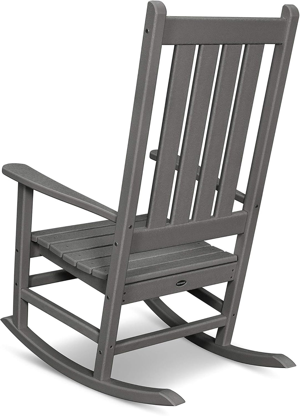 POLYWOOD Vineyard Porch Rocking Chair - Slate Grey - Heavy Duty HDPE Outdoor Rocker for Patio, Deck & Front Porch - Classic American Made Furniture