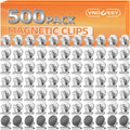 VNDUEEY 500 Pack Fridge Magnets Refrigerator Magnets, Strong Magnetic Clips Heavy Duty, Magnet Clips for Whiteboard, Magnets for Fridge Locker Office Accessories (Silver)