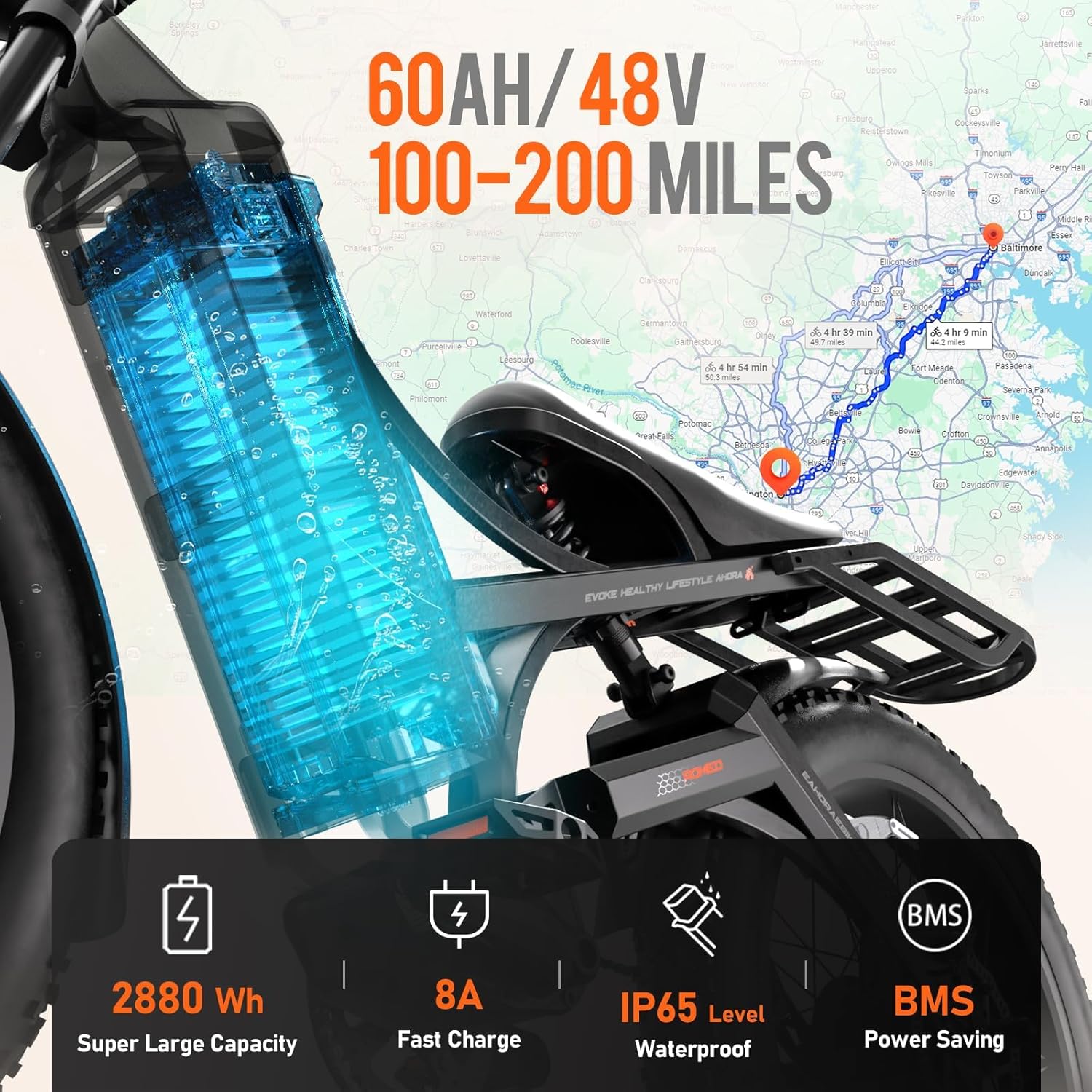 2026 eAhora Romeo Pro 3/2 50-46 Mph Electric Bike for Adults, 5600W/4000W/2500W Dual Motor Ebike 60V 80Ah/52V 70Ah Battery 200 Miles Long Range, 26*4.0'/20*4.5' Fat Tire, Full Suspension, All Terrain