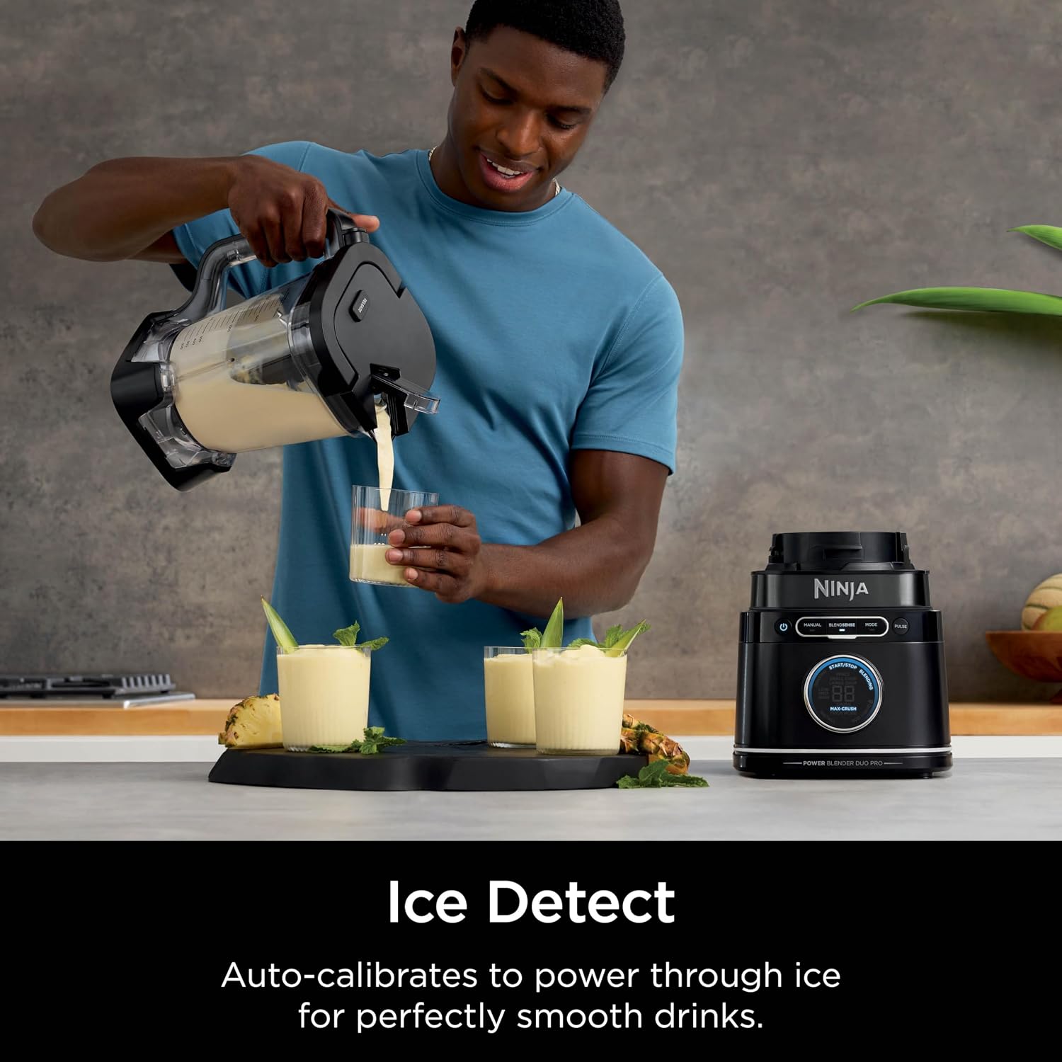 Ninja Full Size & Personal Blender I All-in-One | For-Smoothies, Food and More | BlendSense Tech I Includes 72 oz. Pitcher & (2) 24 oz. To-Go Cups with Lids | 1800 Peak Watt | Black | TB301