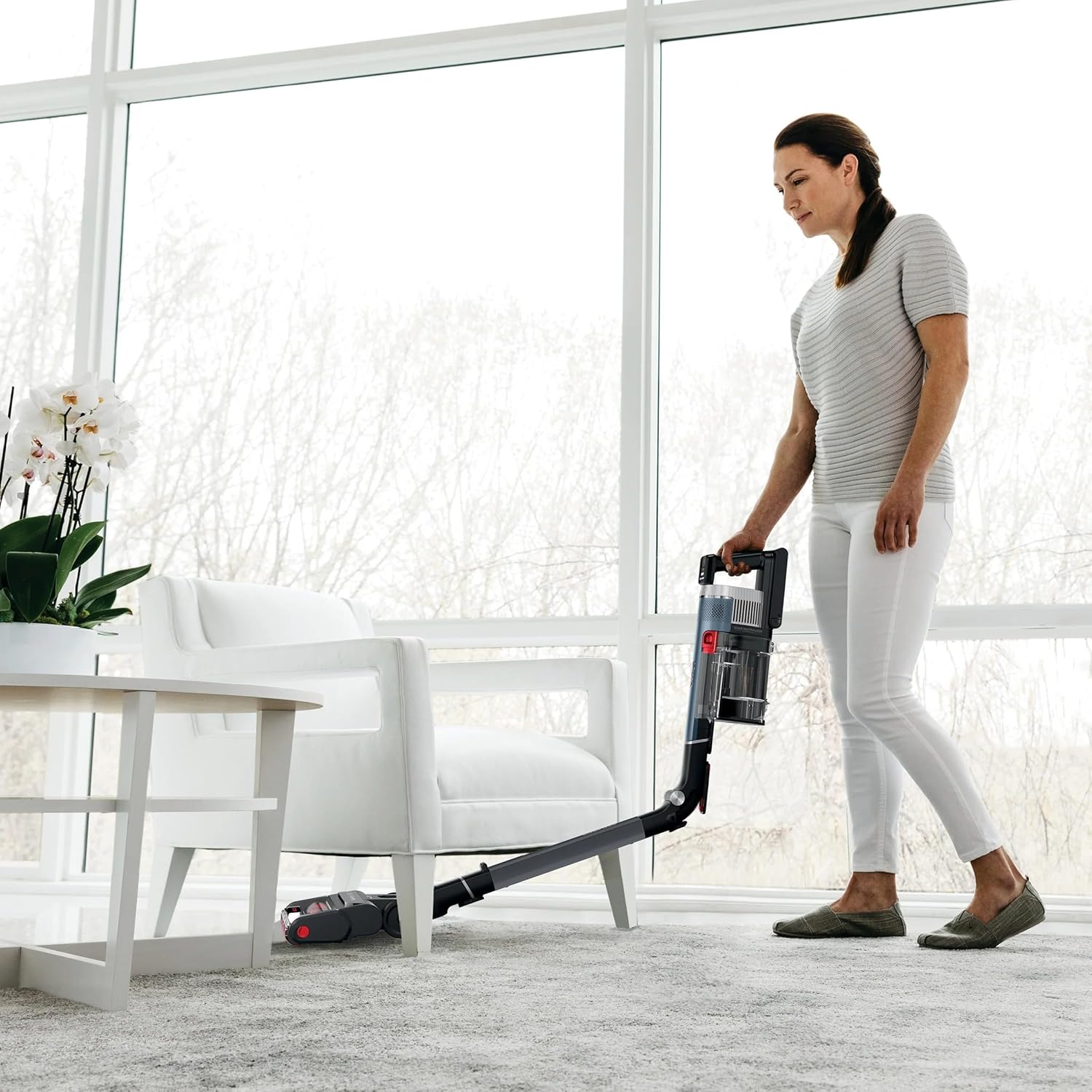 Shark Stratos Cordless Vacuum with Clean Sense IQ and DuoClean PowerFins, MultiFlex Wand, Includes Duster Crevice Tool & Anti-Allergen Brush, Up to 40 Minute Runtime (Renewed)