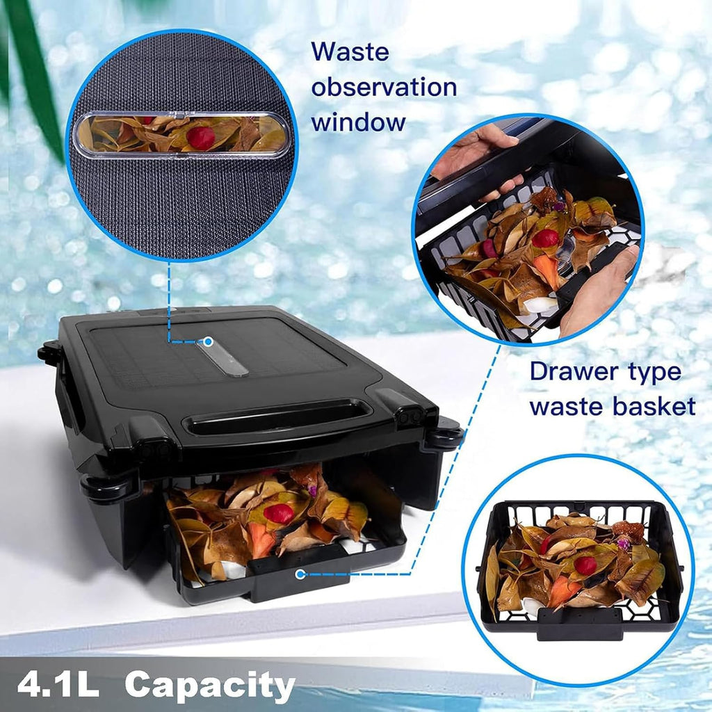 Solar Pool Skimmer, 2 Modes,Dual Charging Modes, Smart Obstacle Avoidance, for All Swimming Pool Types