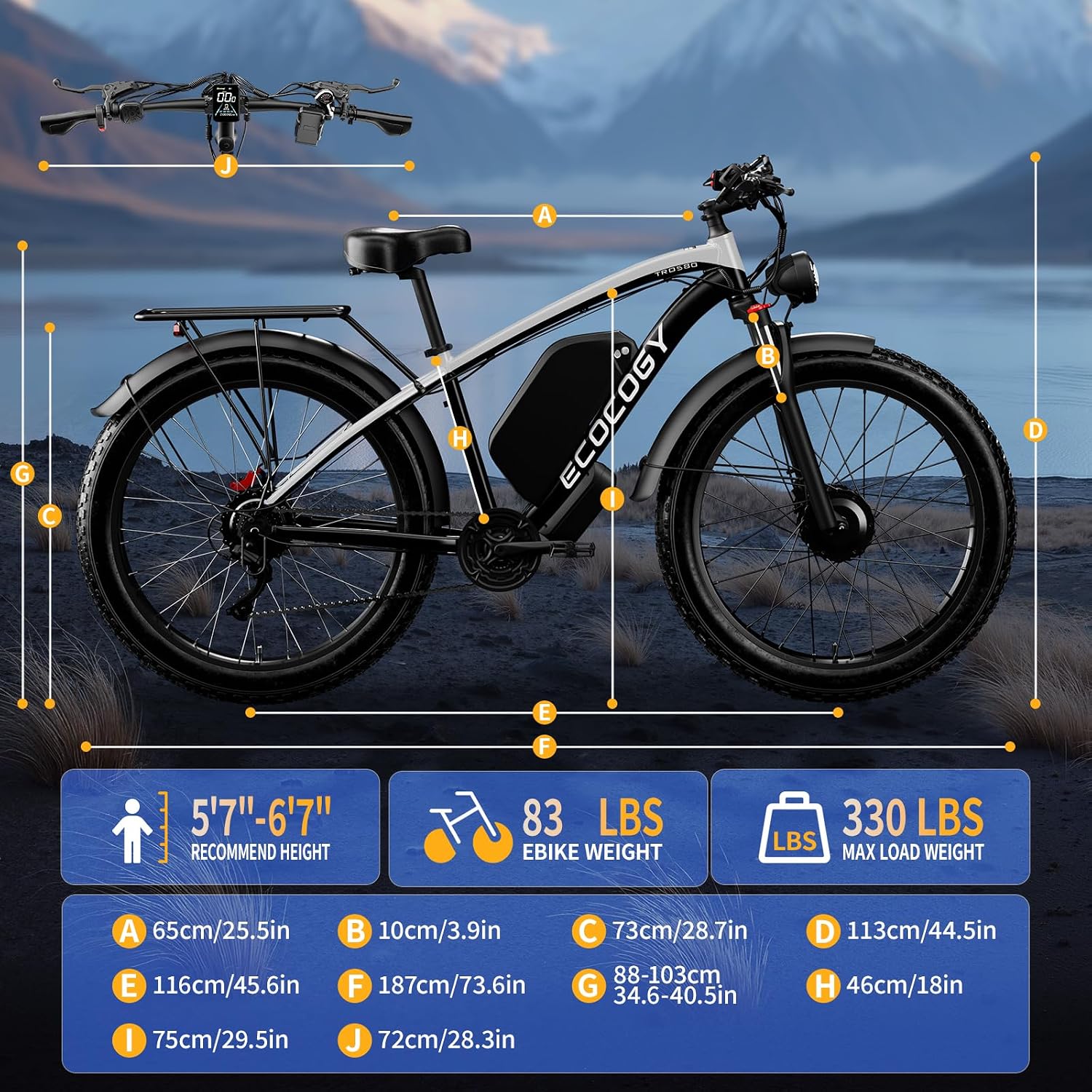 Dual Motor Electric Bikes for Adults, 6000W Peak Ebike, 52V 32Ah, Max 40-45 M P H &100 Miles E-Bike, Hydraulic Disc Brake, 26' Fat Tire Off Road Snow Mountain E-Bikes, 7-Speed Pedal Assist