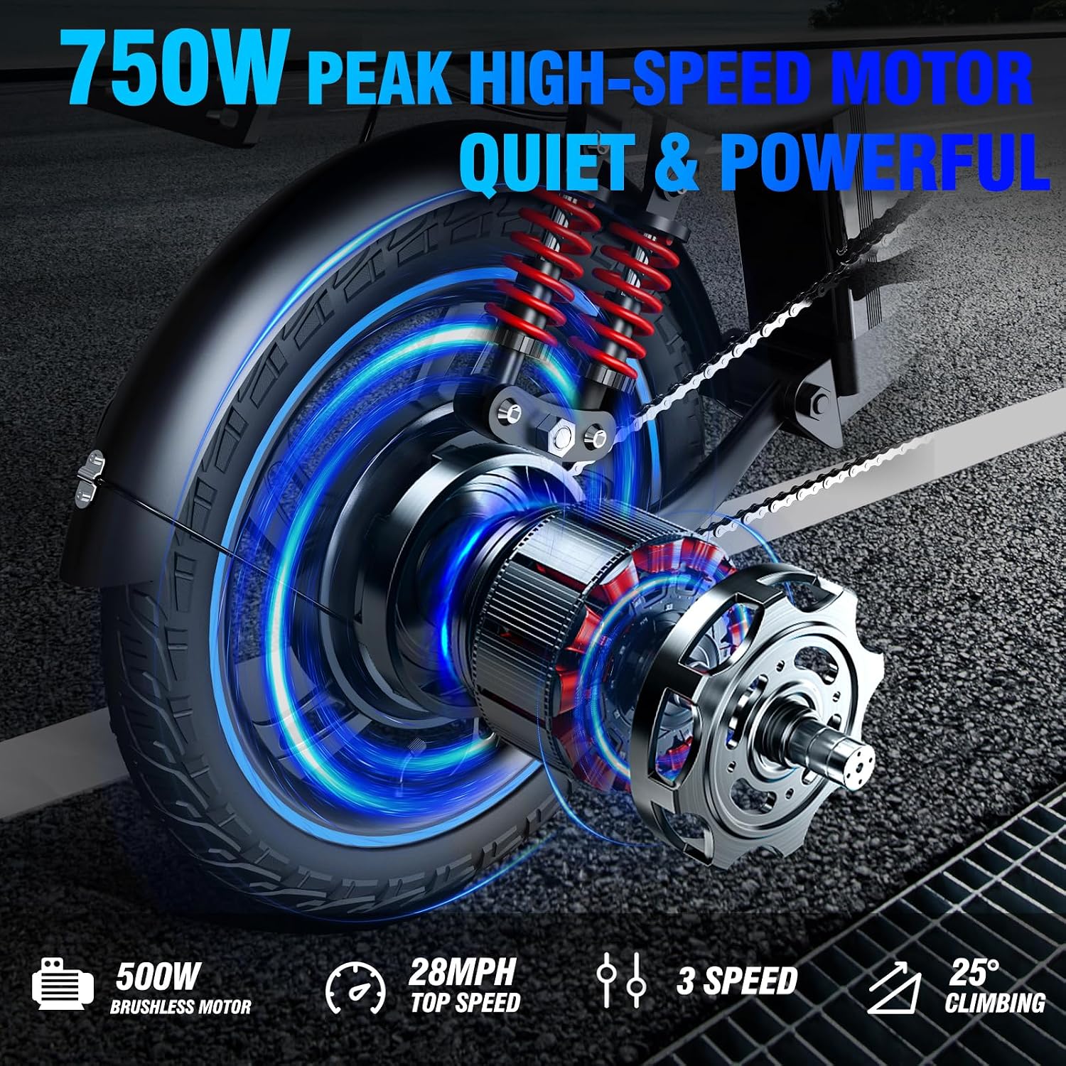 Folding Electric Bike for Adults, 2 Seater Electric Bike, 750W/1000W Peak Motor, 48V Removable Battery, Up to 28/30MPH & 45/60Miles, 16'/20' Tire Ebike, All-Terrain Foldable Electric Bicycles