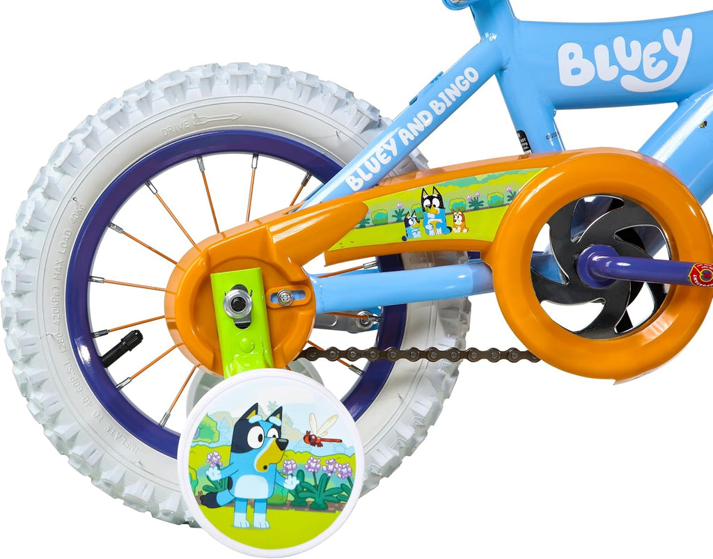 Bluey 12 Inch Kids Bike by Dynacraft for Boys and Girls with Training Wheels, Coaster Brake, Sturdy Frame, Easy Assembly, Fun Bluey Design, Beginner Toddler Bicycle