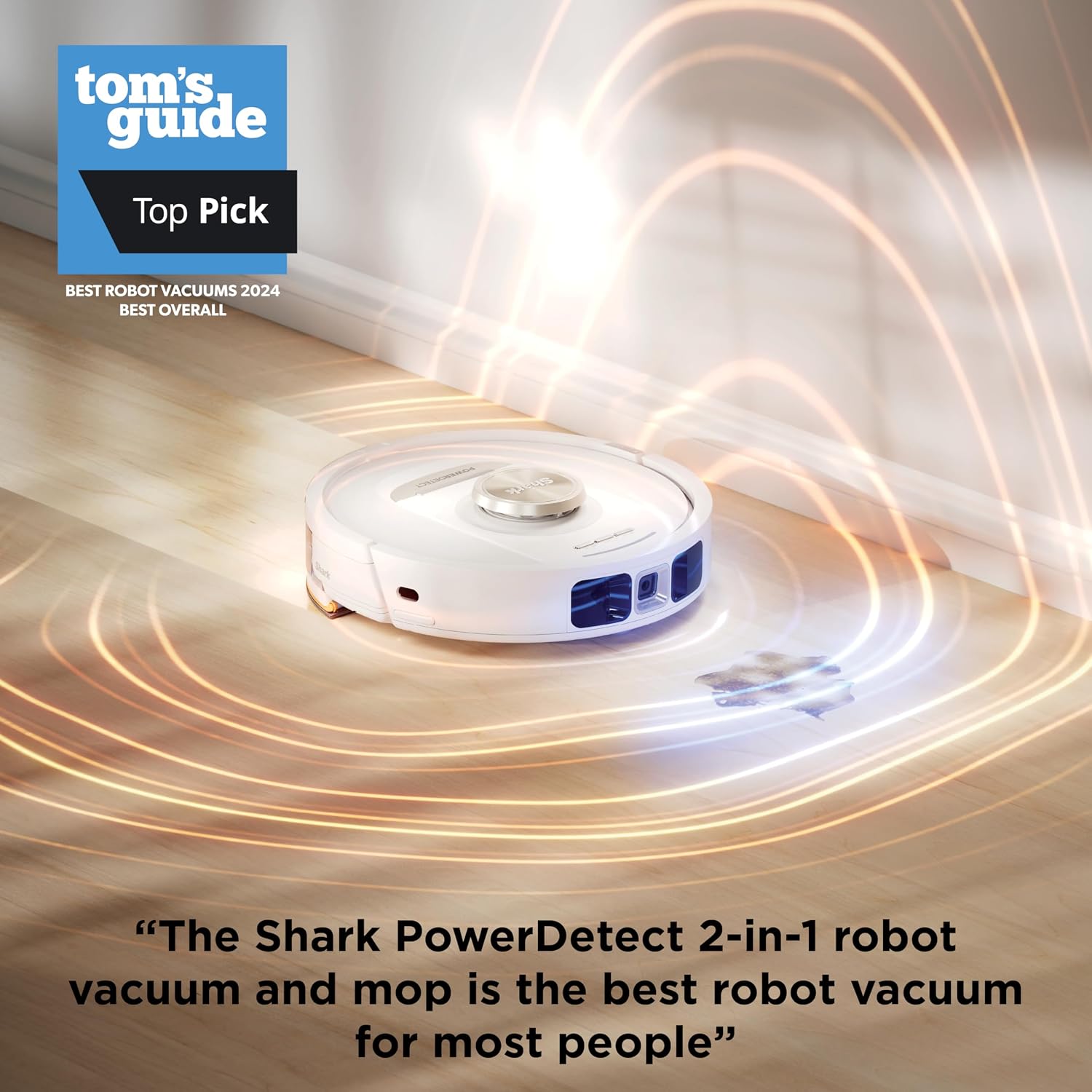 Shark PowerDetect | 2-in-1 Robot Vacuum & Mop for Carpets & Hard Floors | Powerful Suction & Mopping for Pet Hair | Self-Empty & Self-Clean NeverTouch Pro Base | 60-Day Capacity | White | AV2800ZE