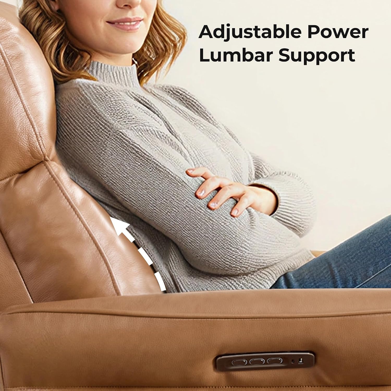 CHITA Genuine Leather Power Recliner Chair, Electric Triple-Motor Swivel Glider Nursery Rocking Chair with Adjustable Power Headrest and Lumbar Support, GREENGARD Gold Certified, Saddle Brown