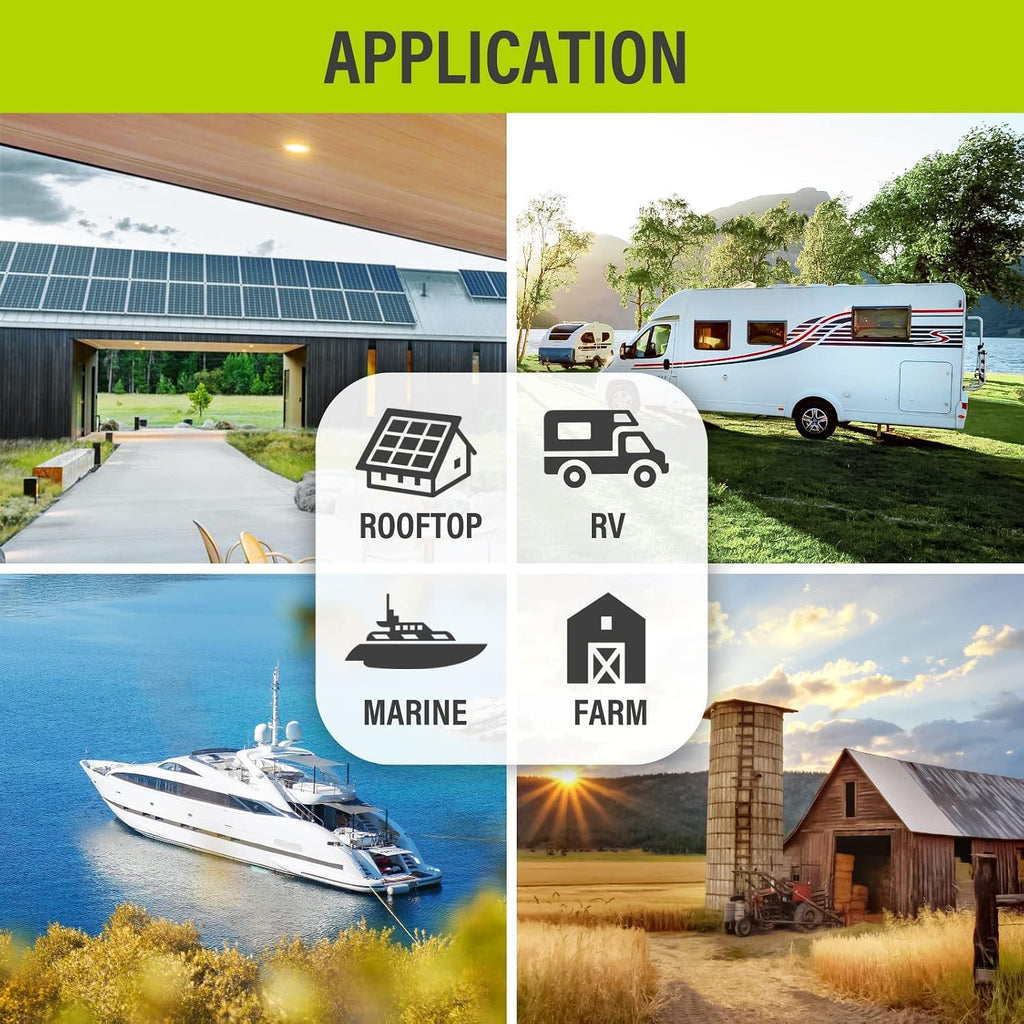 Newpowa 220 Watt 12 Volt Solar Panel Kit, 220W 12V Solar Charge Starter Kit +40A MPPT Charge Controller+Mounting Z Brackets+Cable, Solar Power System for Home Camping Boat RV Off Grid Applications