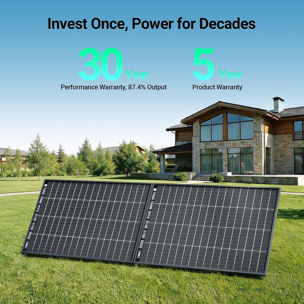 HQST N-Type 16BB 200 Watt Bifacial Solar Panel, Compact & Lightweight Solar Panels with 30 Years Lifespan, up to 25.4% Efficiency, IP65 for RV, Van, Trailer, Marine, Rooftop, Farm, Off Grid- 2 Packs