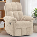 Korser Recliner Chair, Small Rocker Recliner Chair for Adults, Swivel Recliners for Small Spaces, Manual Recliner, Upholstered Nursery Rocking Chair for Living Room, Chenille, Khaki