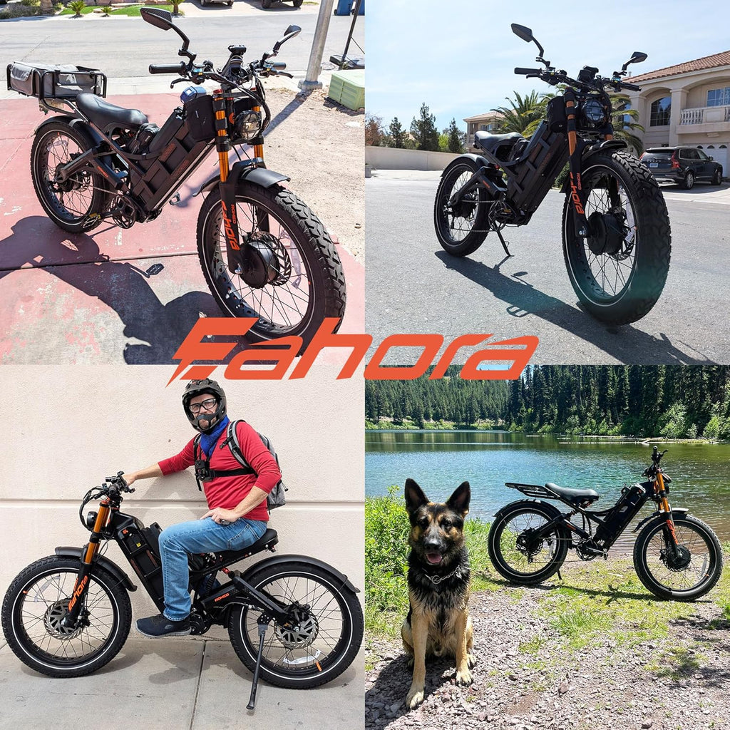 eAhora 2026 Romeo Pro 3/2 50-46Mph Electric Bike for Adults 5600W/4000W/2500W Dual Motor Ebike 60V/80Ah 52V/70Ah Long Range Fat Tire Full Suspension Electric Mountain Bicycle