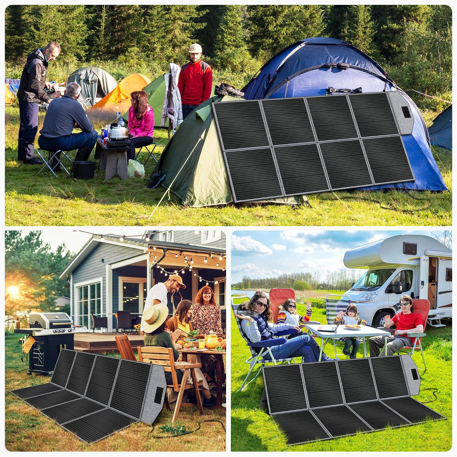 400W Portable Solar Panel for Power Station,23.7% High Efficiency,Foldable Solar Panel Charger with Adjustable Kickstand for Solar Generators, RVs, Camping, Outdoor Use,Emergency Power Supply