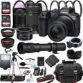 Canon EOS R7 Mirrorless Digital Camera with RF-S 18-150mm f/3.5-6.3 is STM Lens + 75-300mm F/4-5.6 III Lens + 50mm f/1.8 STM Lens + 128GB Memory + Case + Tripod + Filters (43pc Bundle) (Renewed)