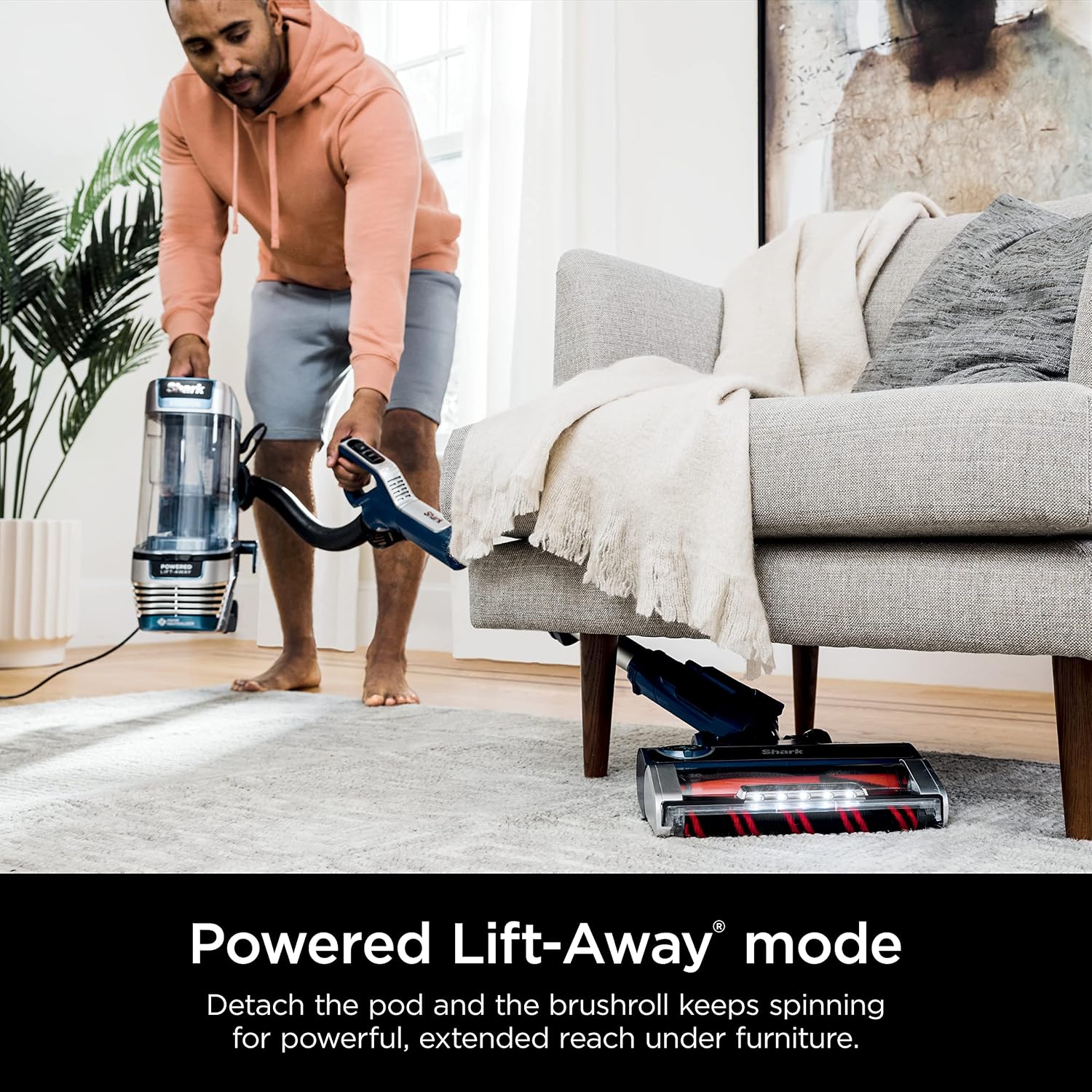 Shark AZ3002 Stratos Upright Vacuum with DuoClean PowerFins, HairPro, Powered Lift-Away, Self-Cleaning Brushroll, & Odor Neutralizer Technology, Navy (Renewed)