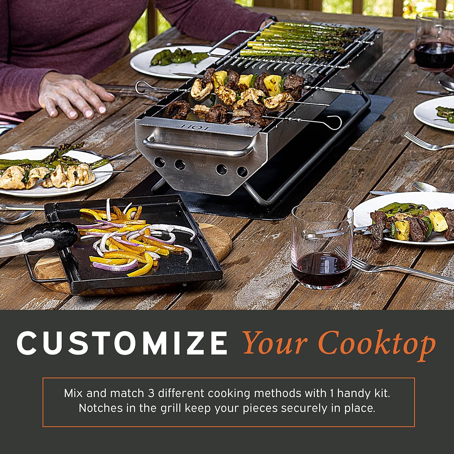 Hickory Summit Hibachi Grill Outdoor - Yakitori Grill - Japanese grill tabletop charcoal grill - konro grill - binchotan grill japanese bbq