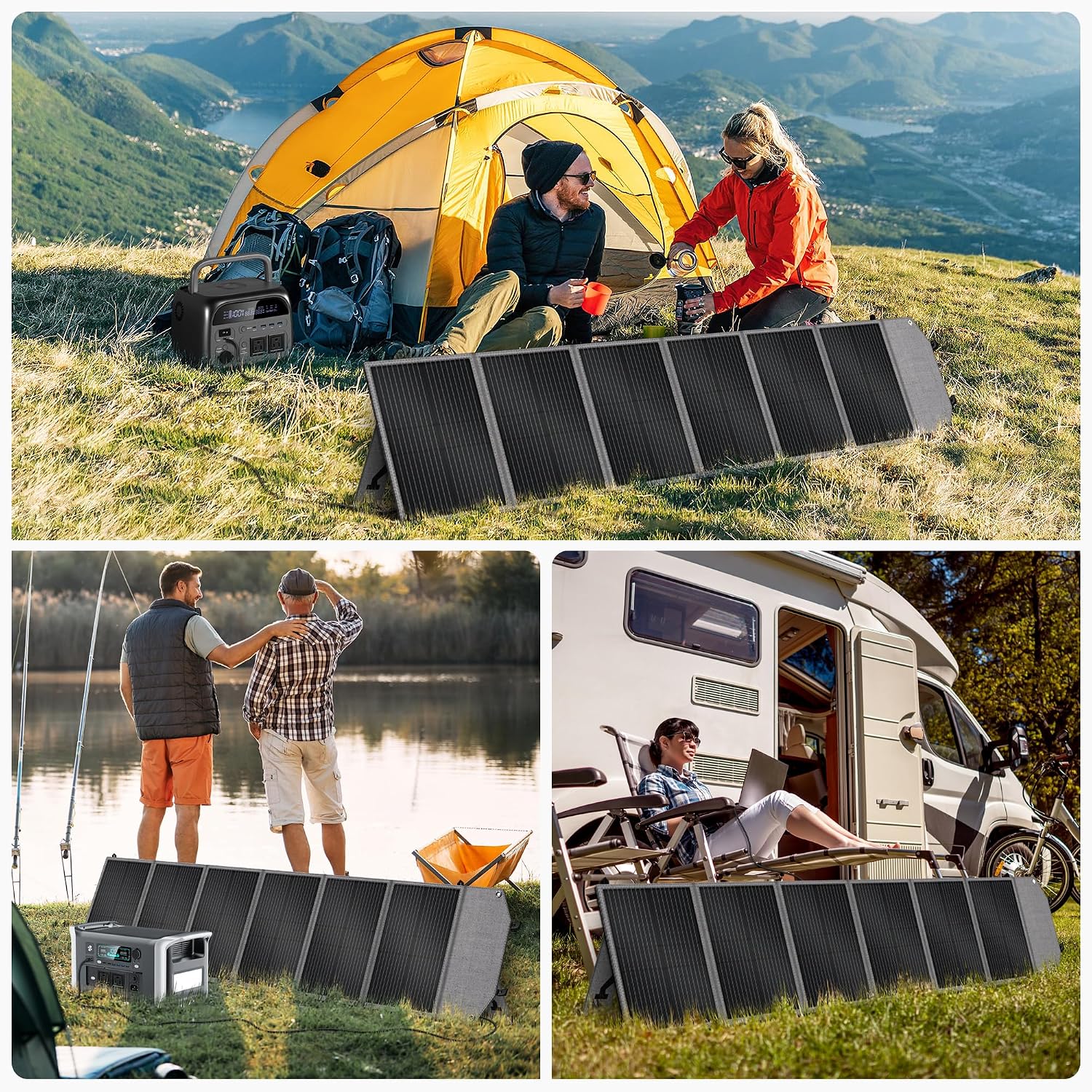 200W Portable Solar Panel, High Efficiency 23%, Foldable Solar Panel Charger with Adjustable Kickstand, IP65 Waterproof USB-A/Type-C/XT60/MC4 Outputs for Solar Generators Camping RV Marine