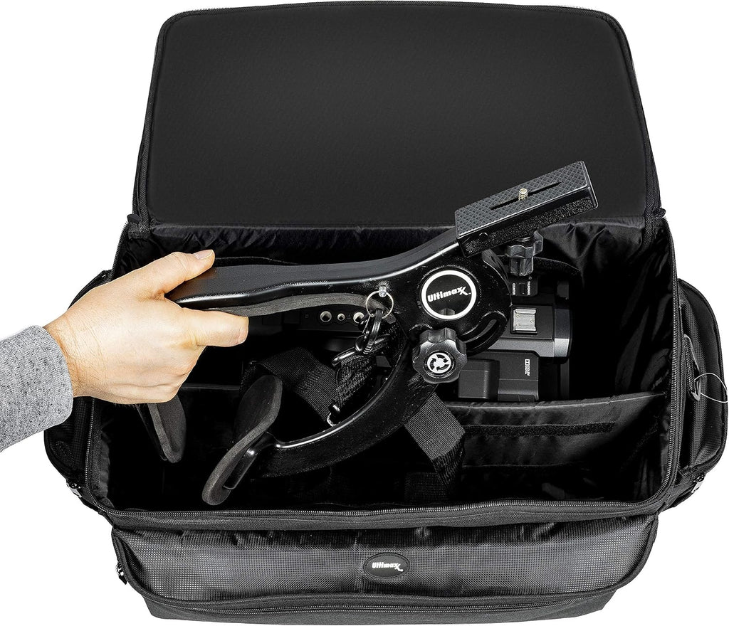 Ultimaxx Professional Well-Padded Extra-Large Water-Resistant Gadget Bag with 80' Tripod Compatible With SONY FDR-AX1, HDR-FX1000, HVR-Z1U, HVR-Z5U, HVR-Z7U, HVR-V1U, HVR-S270U, And More.