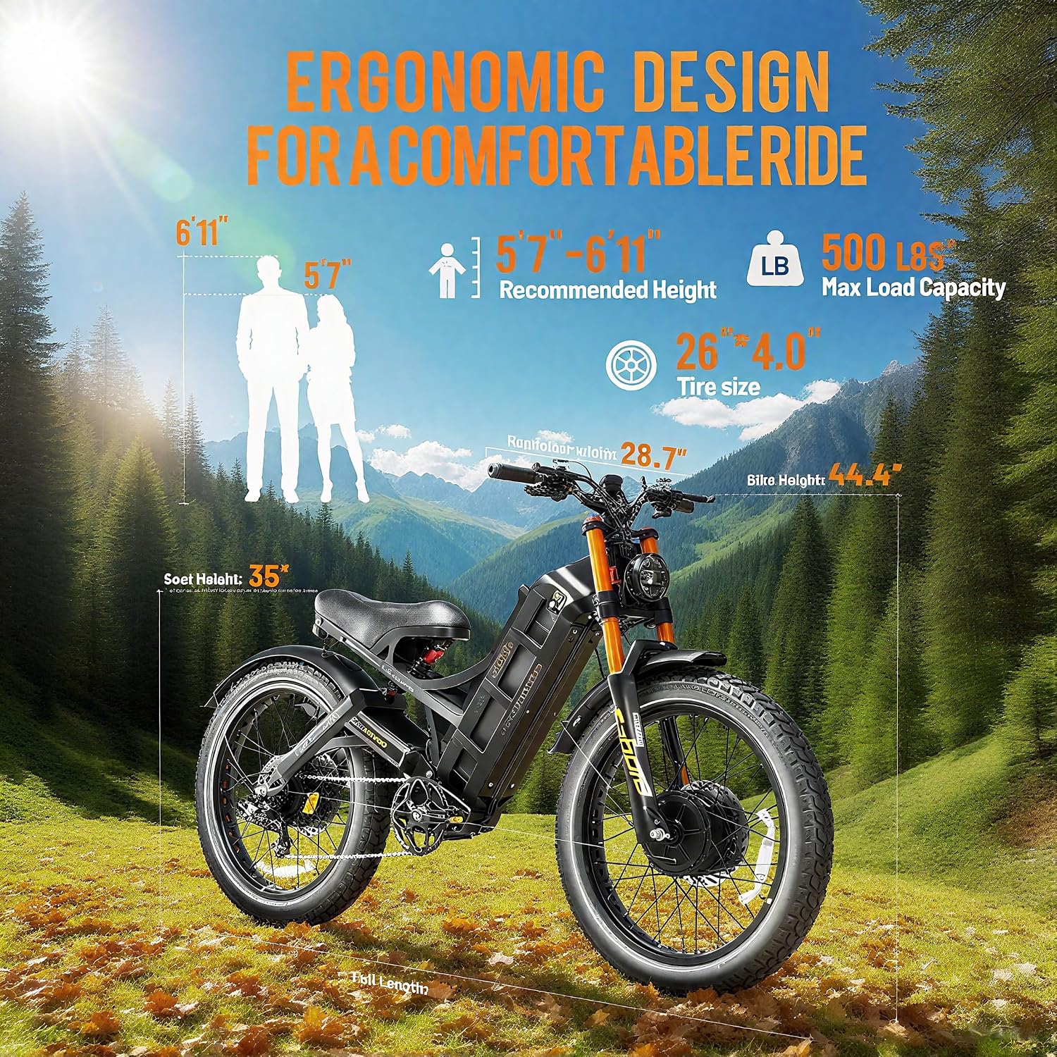 2026 eAhora Romeo Pro 3 Electric Bike for Adult, Peak 5600W Dual Motor, 50mph, 60V 80Ah Battery, 250 Miles Long Range, 26'*4.0 Fat Tire, Air Suspension, App, Commute, Delivery, All-terrian