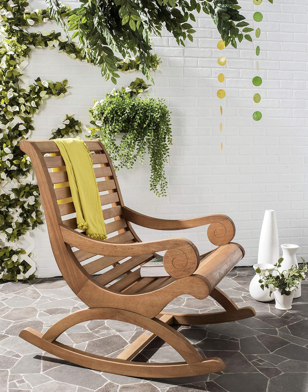 Safavieh Outdoor Collection Sonora Rocking Chair, Teak Brown